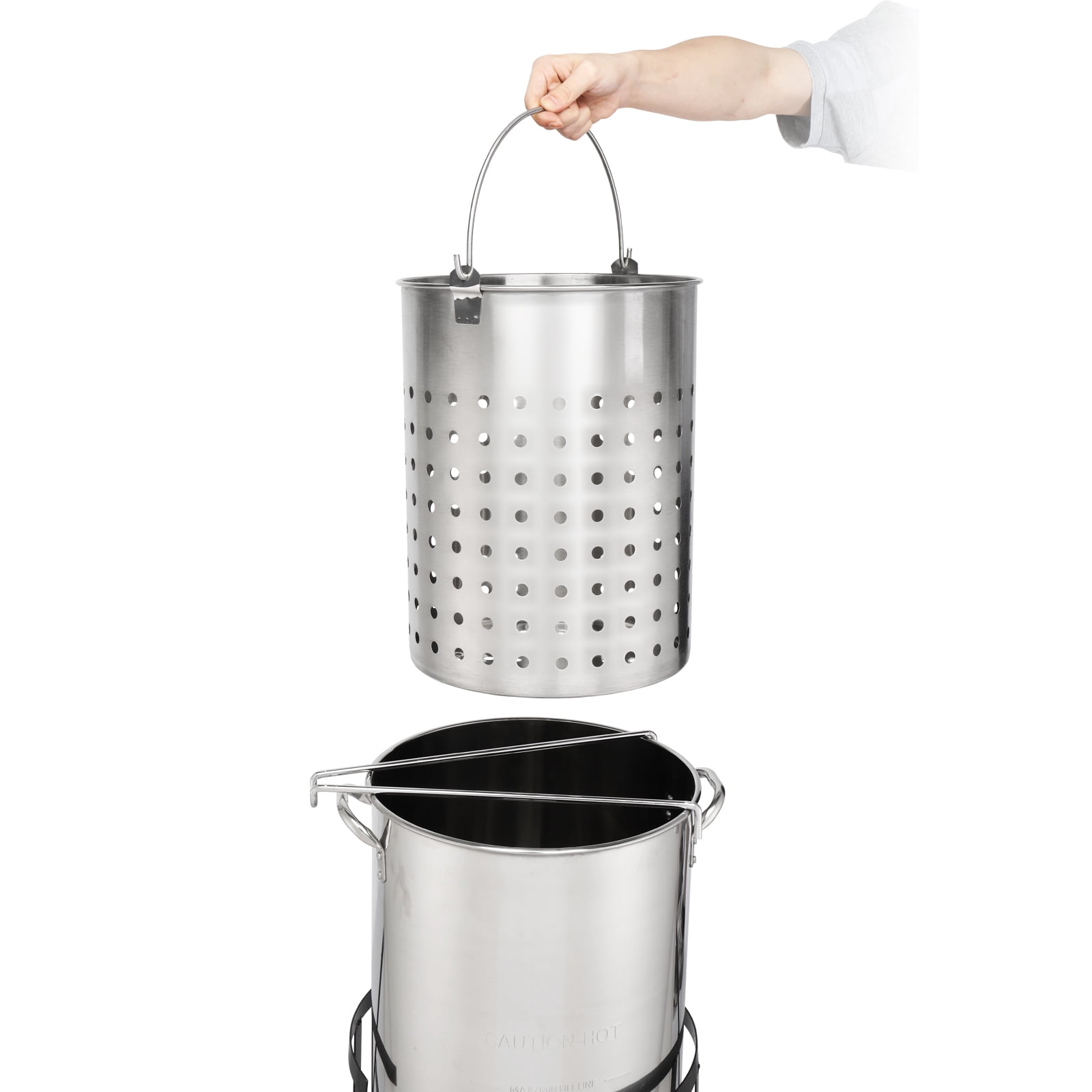 Ktaxon Propane Outdoor Fryer Stainless Steel Turkey Frying and Boiling Pot (Silver, 50 qt) crjb4