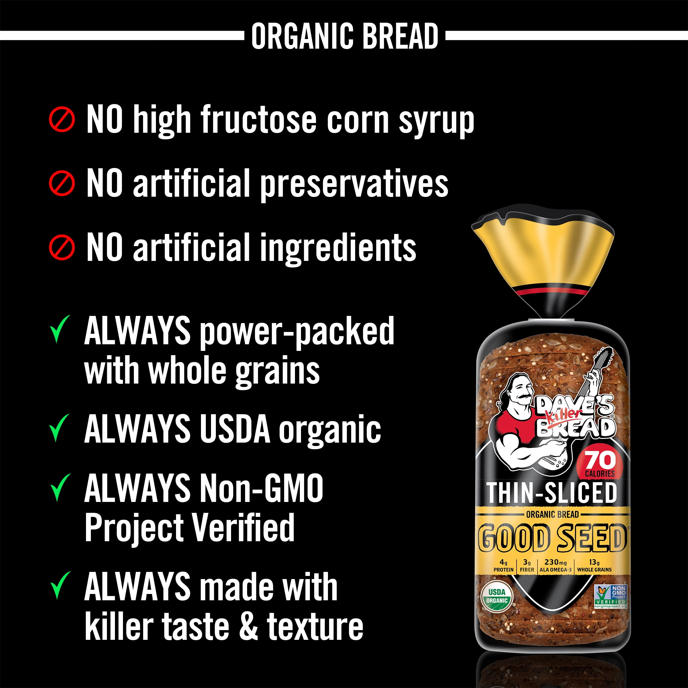 Dave's Killer Bread Thin-Sliced Good Seed Organic Bread (20.5 oz) 8cwpl