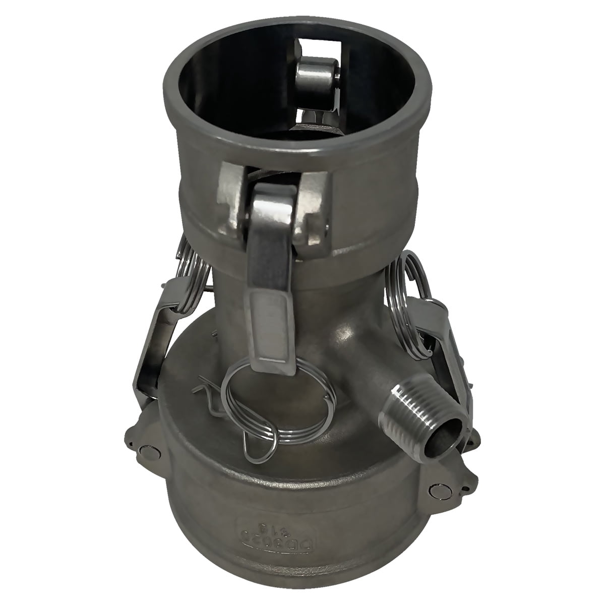 Gloxco Type DD Camlock Coupler Fitting (3 in x 2 in, Stainless Steel, 1/2 in Pipe Tap) jnqxl