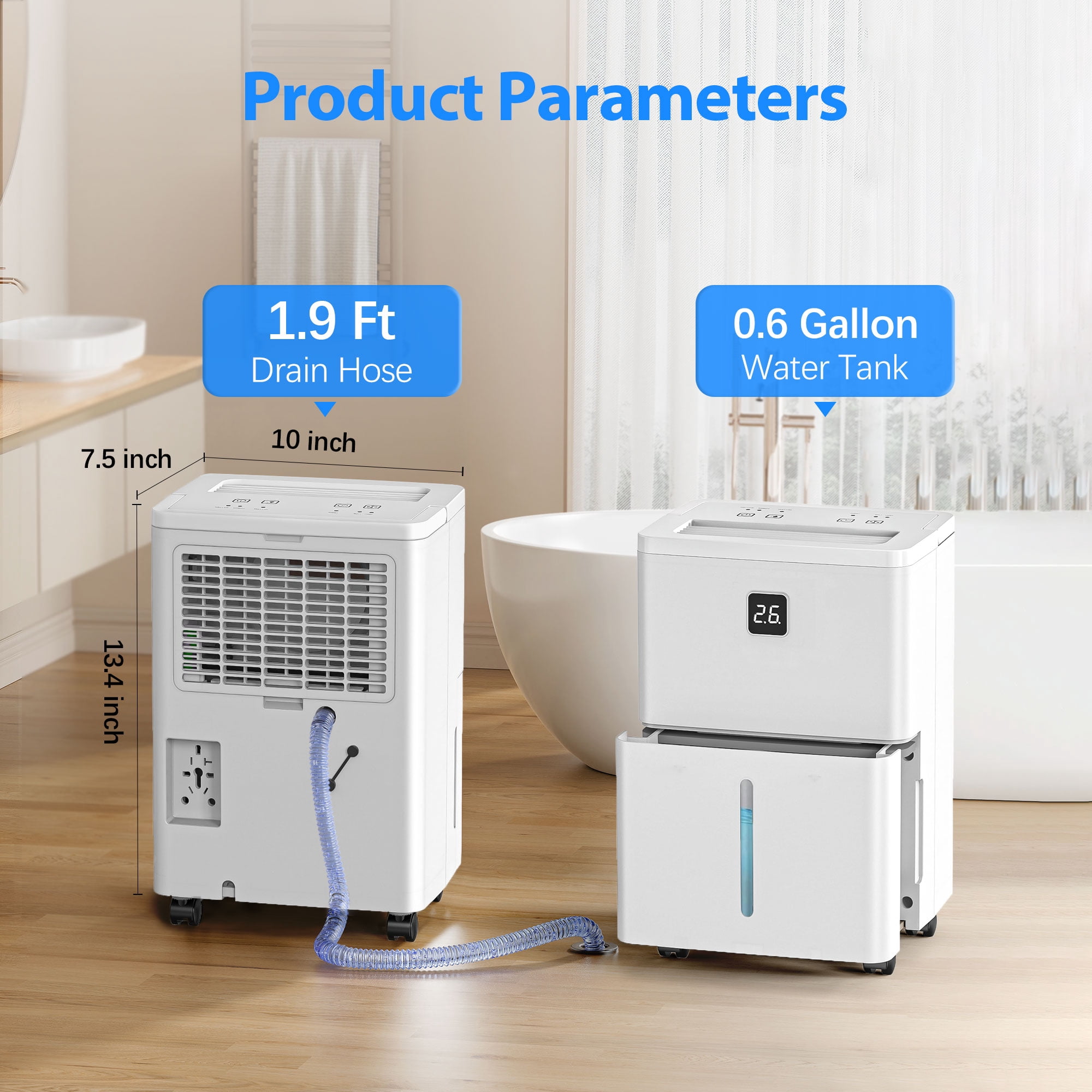 Aootek MAX Dehumidifier for Basements and Large Spaces up to 3000 Sq. Ft (White, 30 Pints) z7d9b