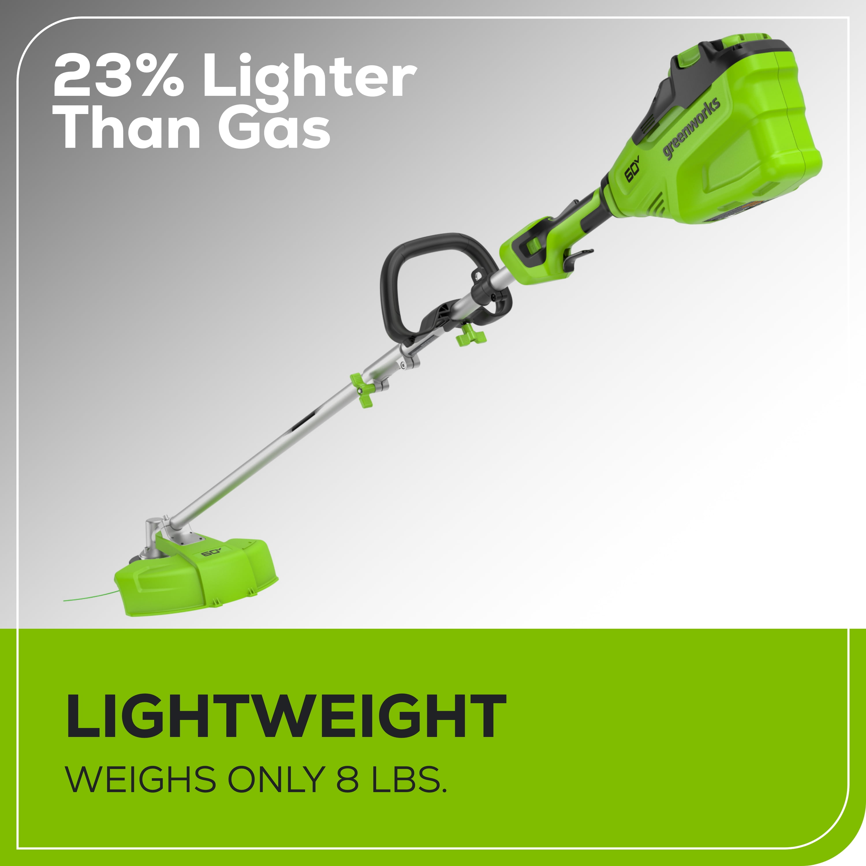 Greenworks 60V 16 in Cordless String Trimmer with 4.0 Ah Battery and 3A Charger (Green, 16 in) d5h4i
