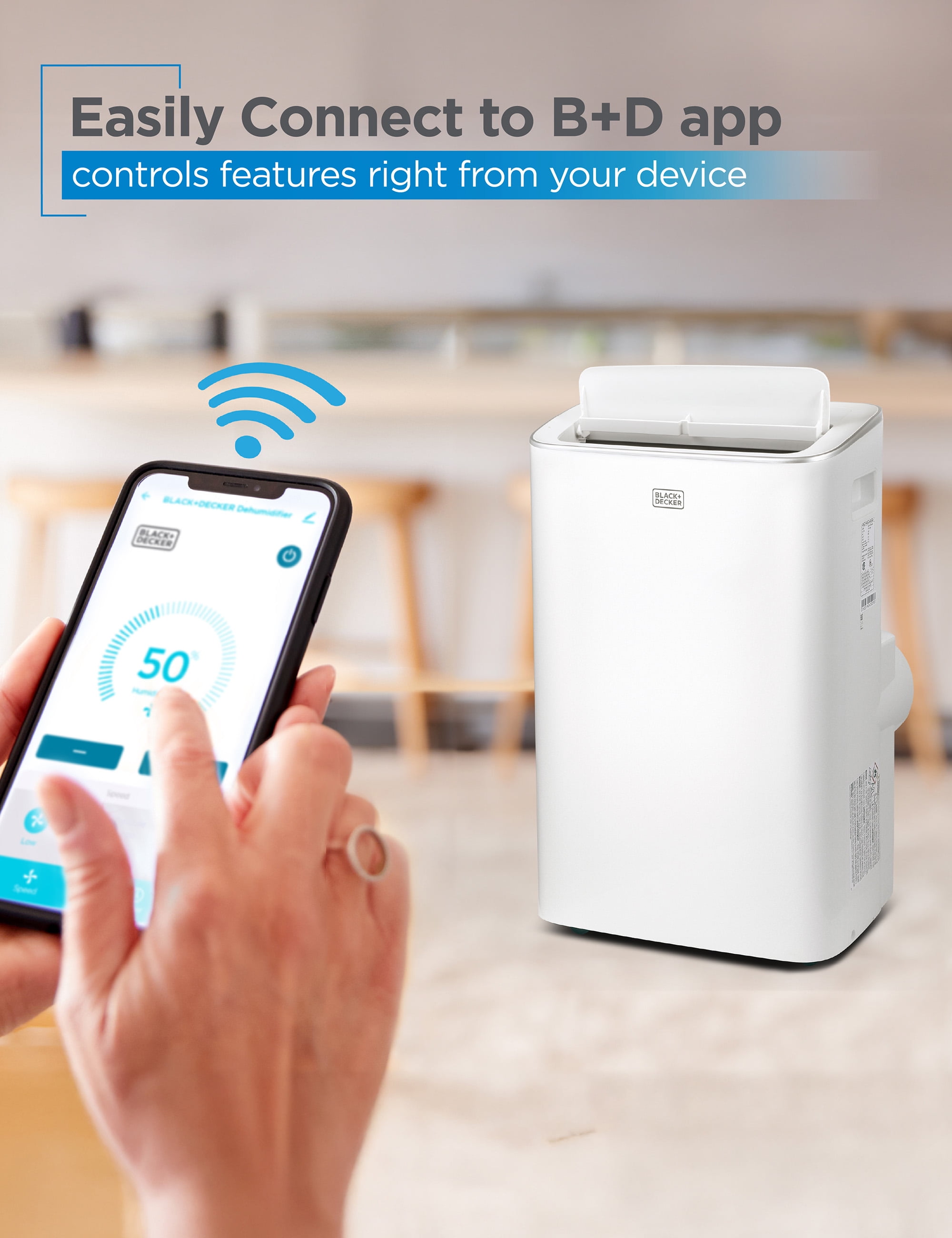 BLACK+DECKER 50 Pint Whole House Dehumidifier with Built-in Pump for 4500 Sq Ft Spaces (White) e4j3j
