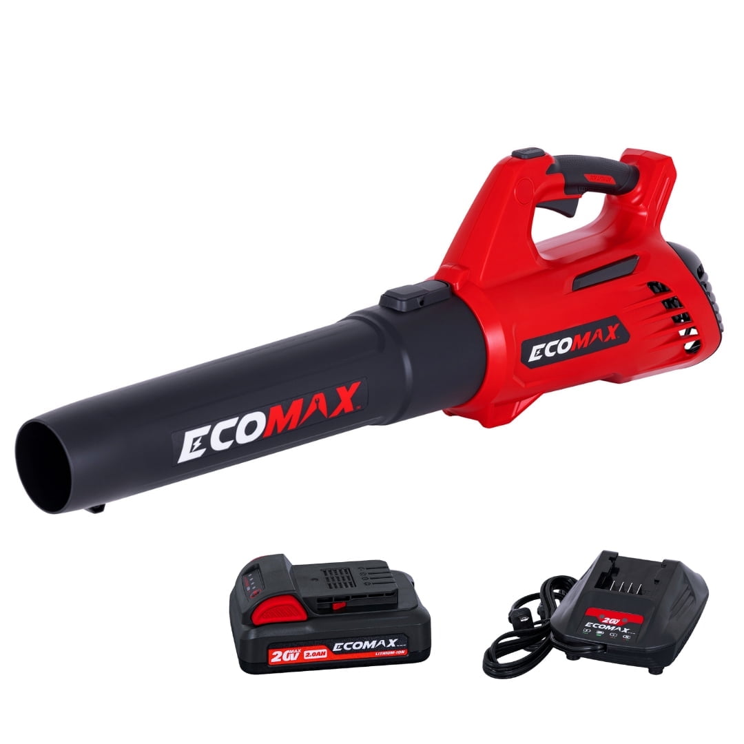 Ecomax 20V Cordless Leaf Blower with 2.0Ah Battery and Charger (365 CFM, 87 MPH) 59sjt