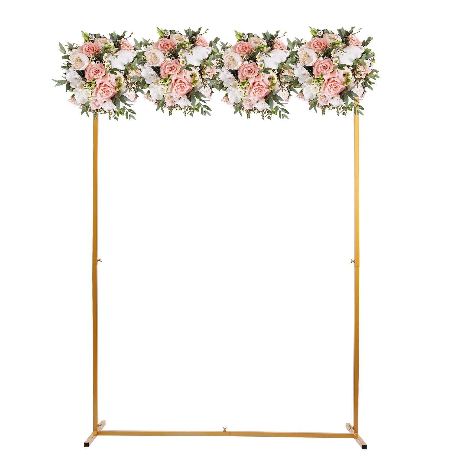 Fetcoi Wedding Arch Backdrop Stand, Heavy-duty Metal Frame for Flowers and Balloons (Gold, 6.6 ft x 4.9 ft) 9ylsw