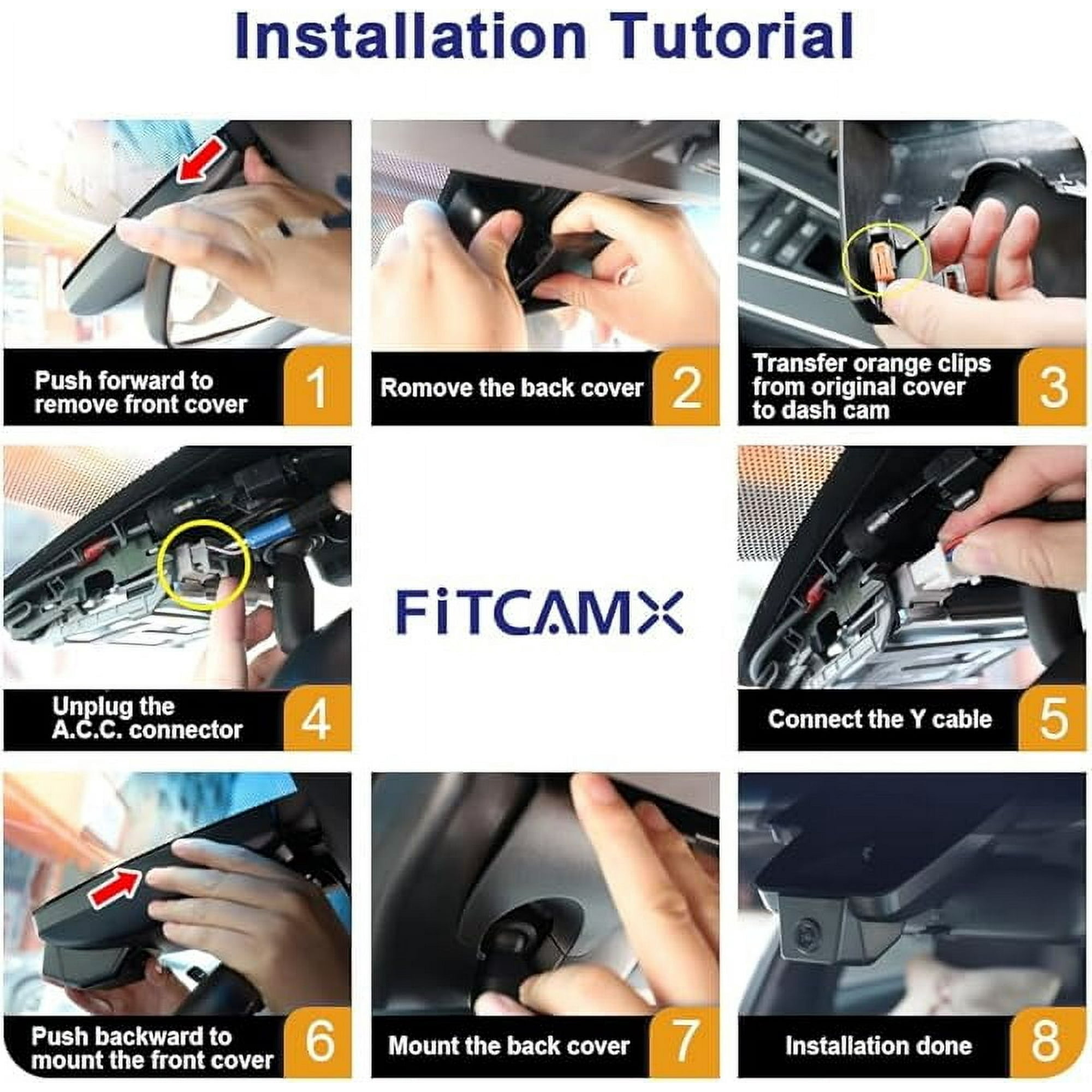 FITCAMX 4K Dash Cam for 2024-2026 Toyota Grand Highlander (OEM Factory Look, WiFi, 64GB Card) 5gx8n
