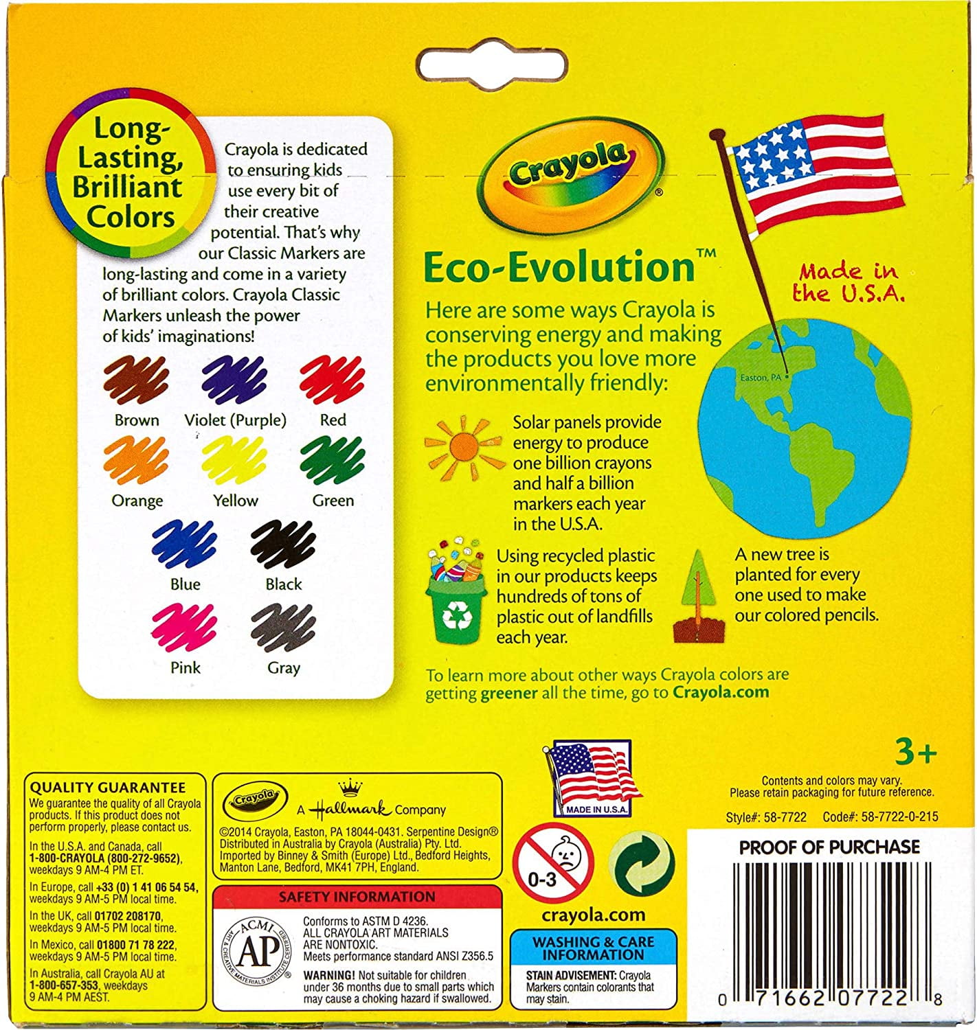 Crayola Classic Broad Line Markers, Non-Washable Art Supplies (Assorted Colors, 20 Count) vx8mq