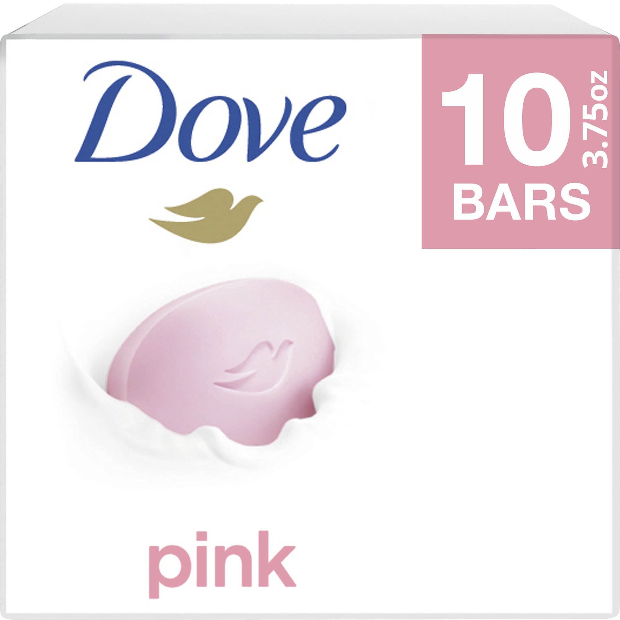 Dove Beauty Bar Pink Moisturizing Gentle Cleanser for Soft Smooth Skin (Pink, 10 Bars, 3.75 oz) 9bxr0