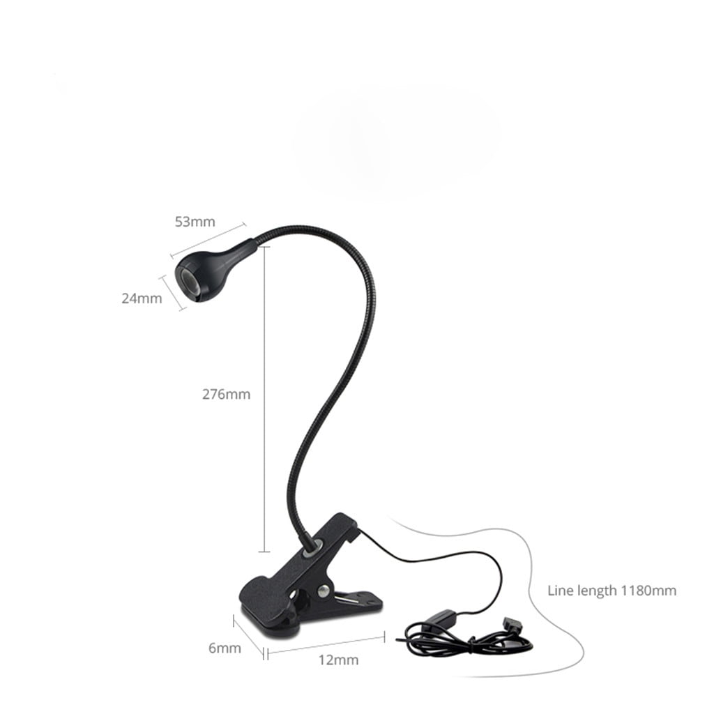 SATRINO LED Desk Lamp Clip On Reading Light (3 Light Modes, 10 Dimmable Levels, Flexible Neck, USB Powered) irjxl