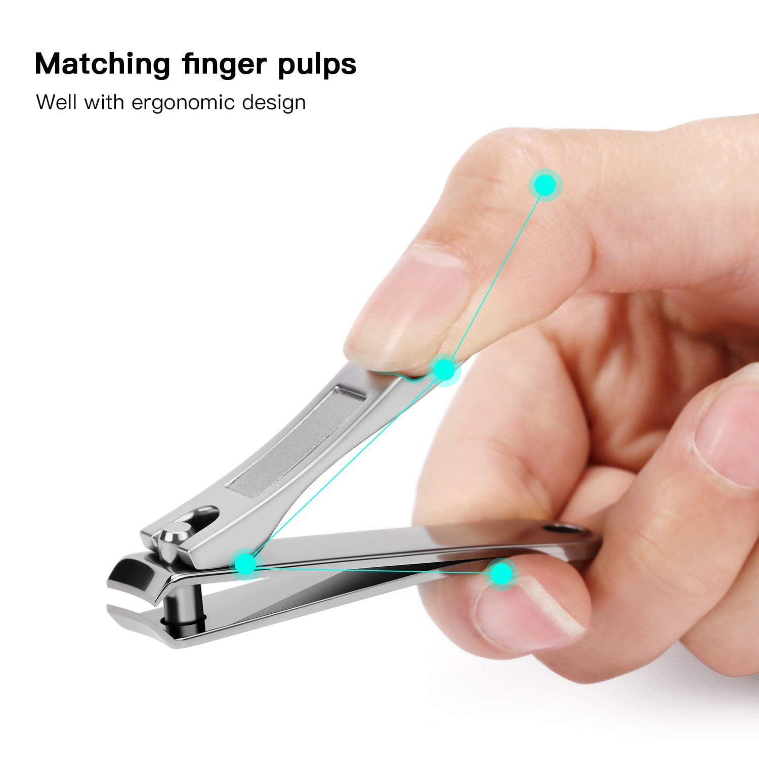 Bestope Stainless Steel Nail Clipper Set (Silver, 2 Piece) d9q95