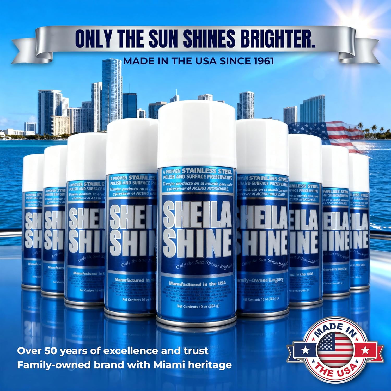 Sheila Shine Stainless Steel Cleaner and Polish, Streak-Free Protective Coating for Kitchen Appliances (10 oz) itlo4