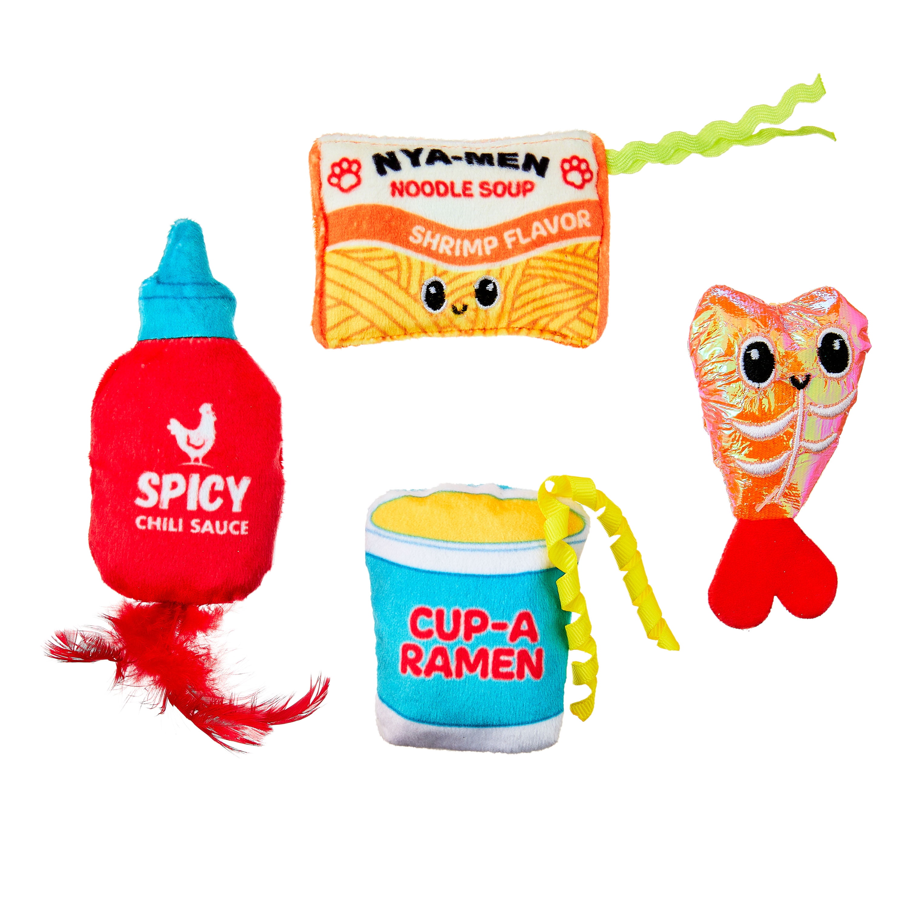 Vibrant Life Nommin' Ramen Catnip Plush Cat Toys (Multicolor, 4 Count) 6dnig