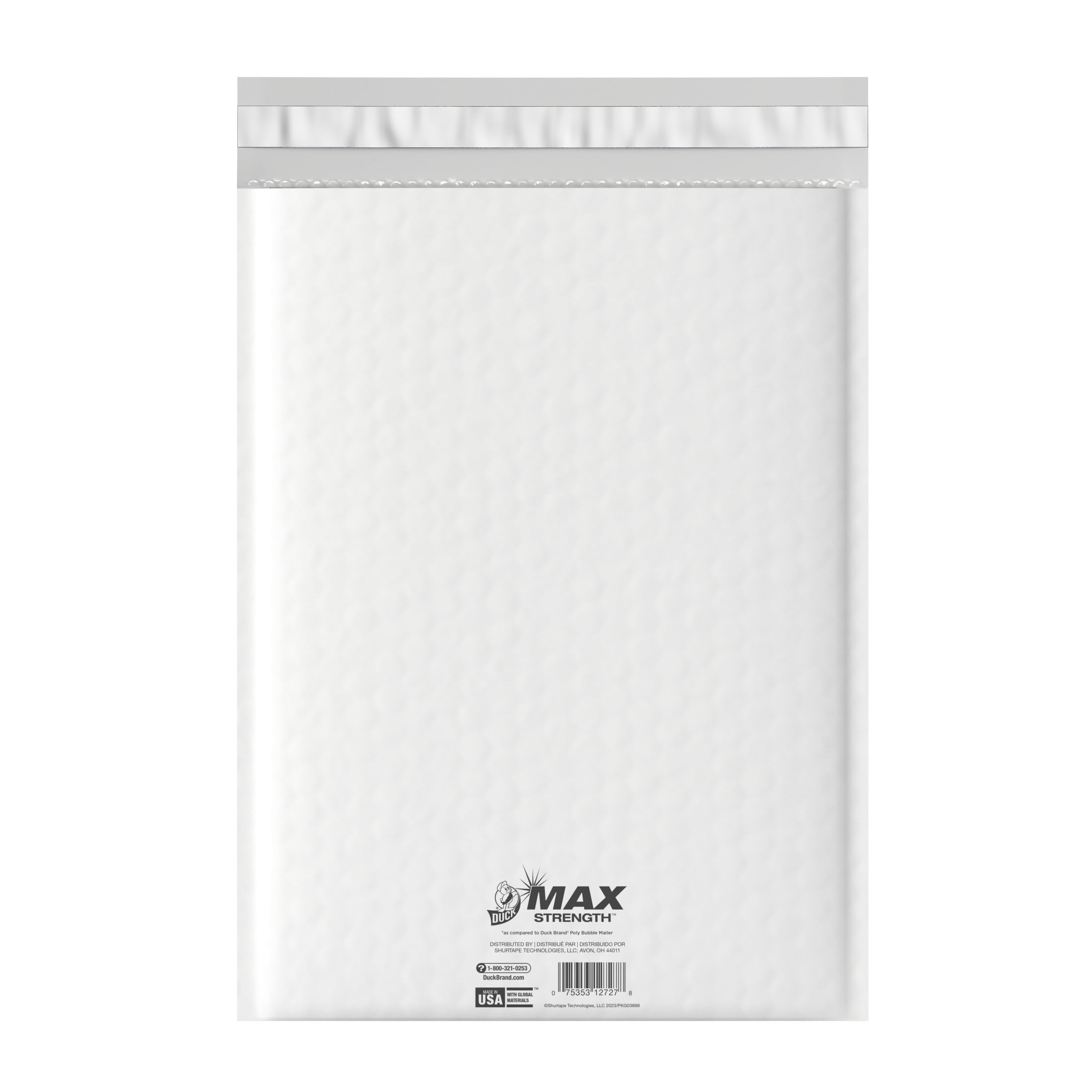 Duck Brand Max Strength Self-Sealing Gusseted Poly Bubble Mailer (White, 10.5 in x 15 in) ov935