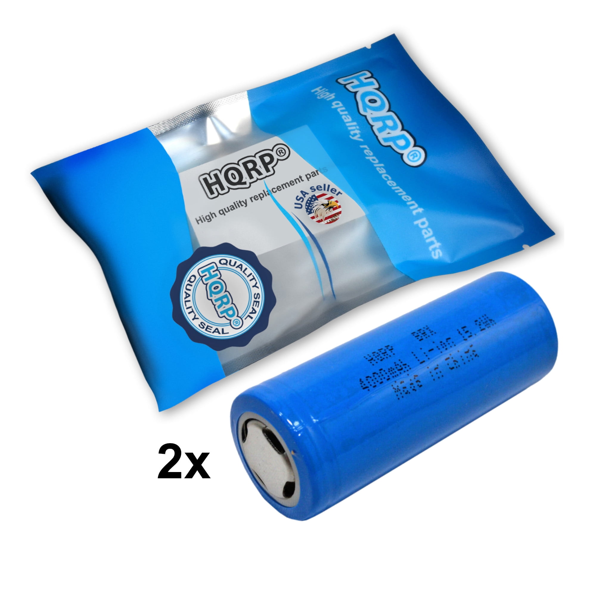 HQRP 4000mAh Rechargeable Li-Ion Battery 2-Pack for LED Flashlights (3.7V, 2-Pack) tavyl