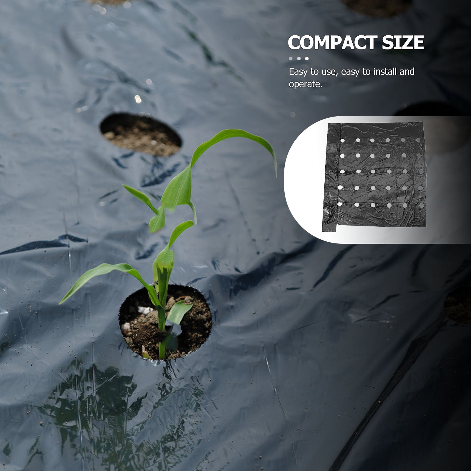 Milisten Perforated Agricultural Mulching Film for Garden Crops (Black, 1 Pack) pbu5z