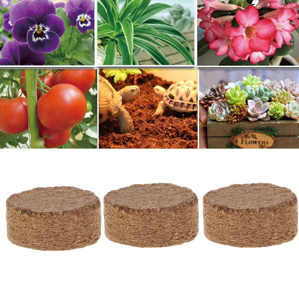 Geemin Coconut Fiber Coir Pellet Nutrient Soil for Indoor and Outdoor Gardening (10 Pack) c10n0