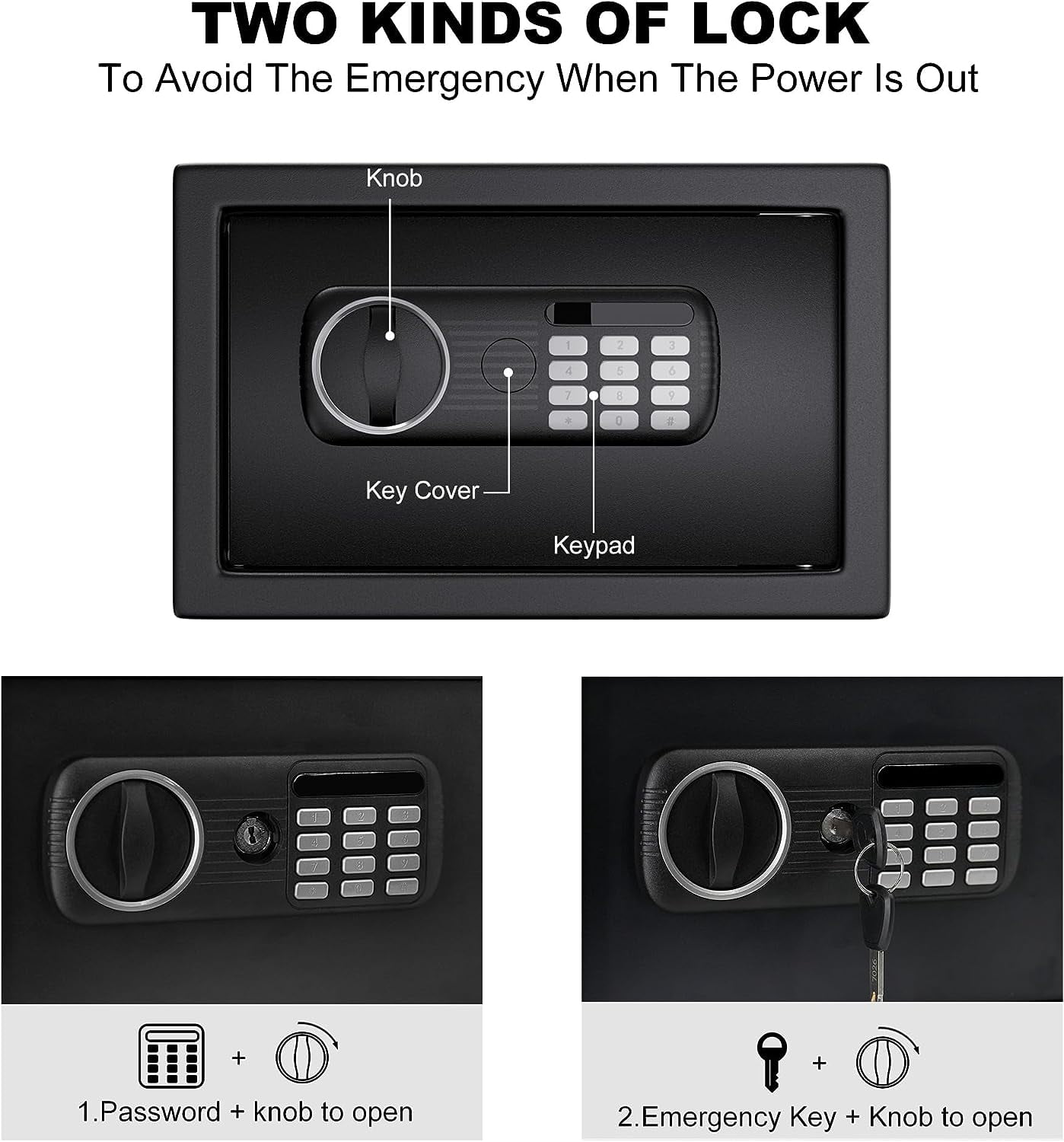 Reliancer Electronic Security Home Safe with Digital Keypad and Alarm System (1.85 cu ft) le2ve