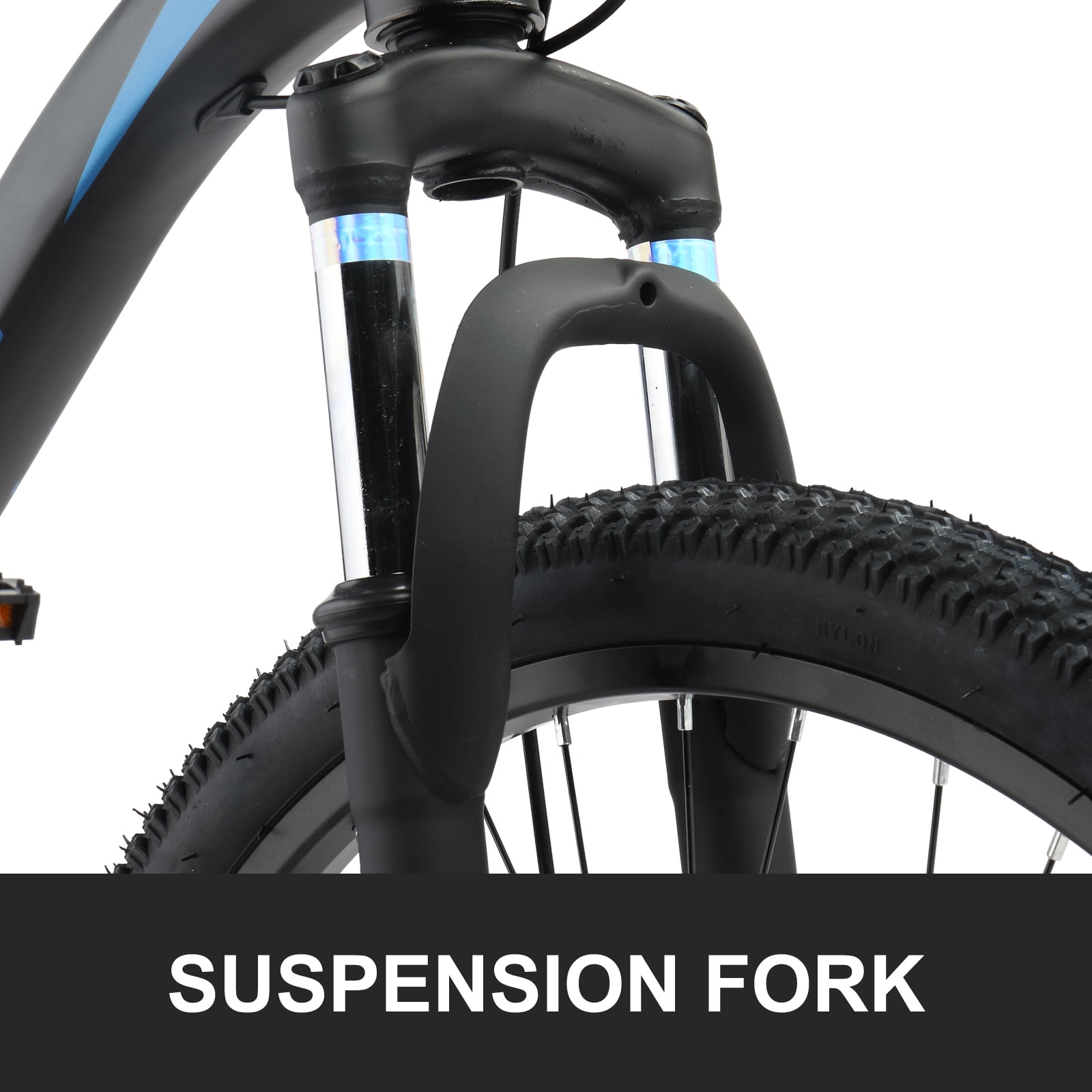UBesGoo Mountain Bike 21-Speed Adult Trail Bicycle with Disc Brakes and Suspension (Black, 24 in) le69p