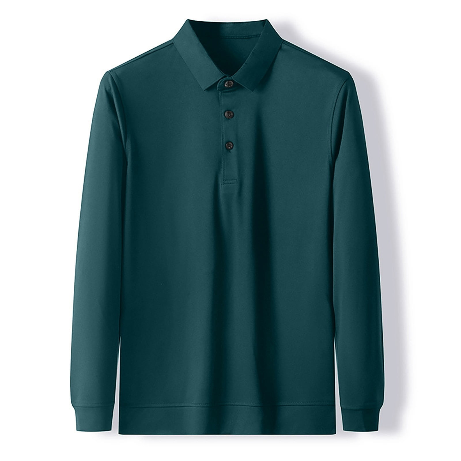 Ketyyh-chn99 Mens Gradient Print Polo Shirt Long Sleeve V Neck Slim Fit Casual Pullover (Green, 2XL) jvmkx