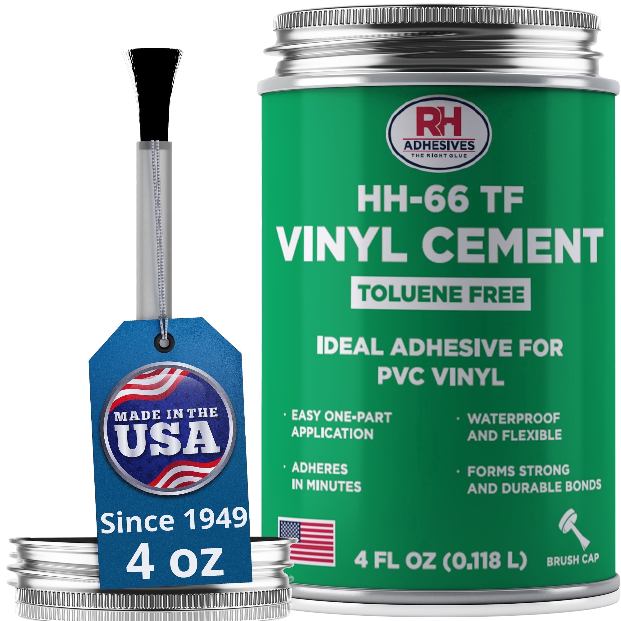 RH Adhesives HH-66 Toluene Free Vinyl Cement (Clear, 4 oz) zng1b