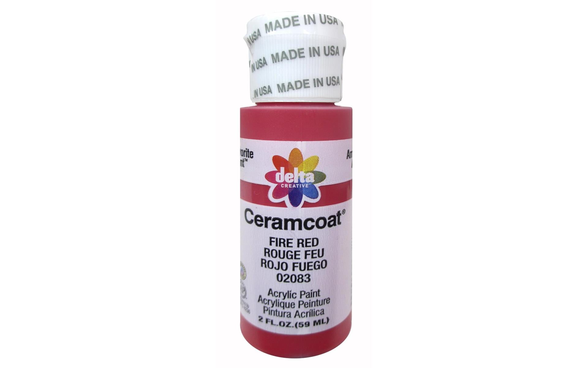 Delta Creative Ceramcoat Acrylic Paint, Matte Finish for Arts and Crafts (Fire Red, 2 fl oz) 1k4in