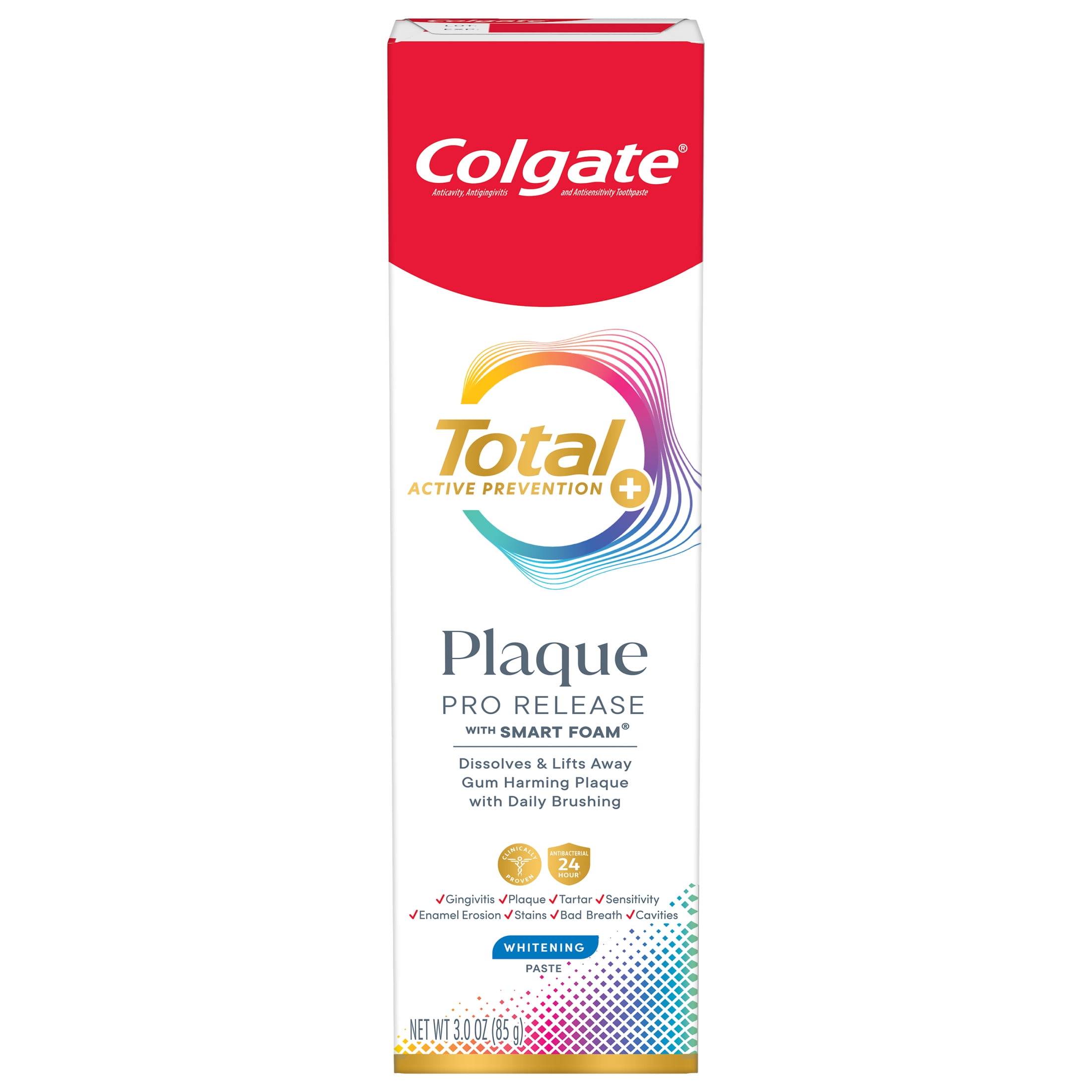 Colgate Total Plaque Pro Release Whitening Toothpaste (Mint, 3.0 oz) 8oebv