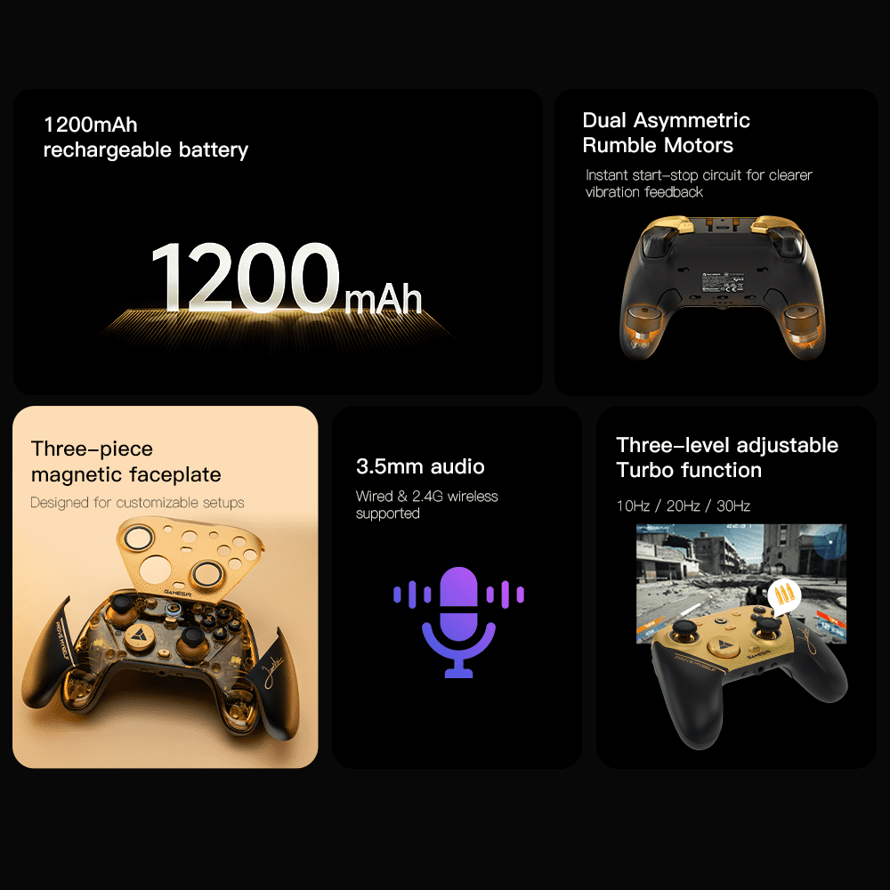 GameSir G7 Pro 8K PC Controller Champion Edition (Black, Wired & Wireless) jdu6r