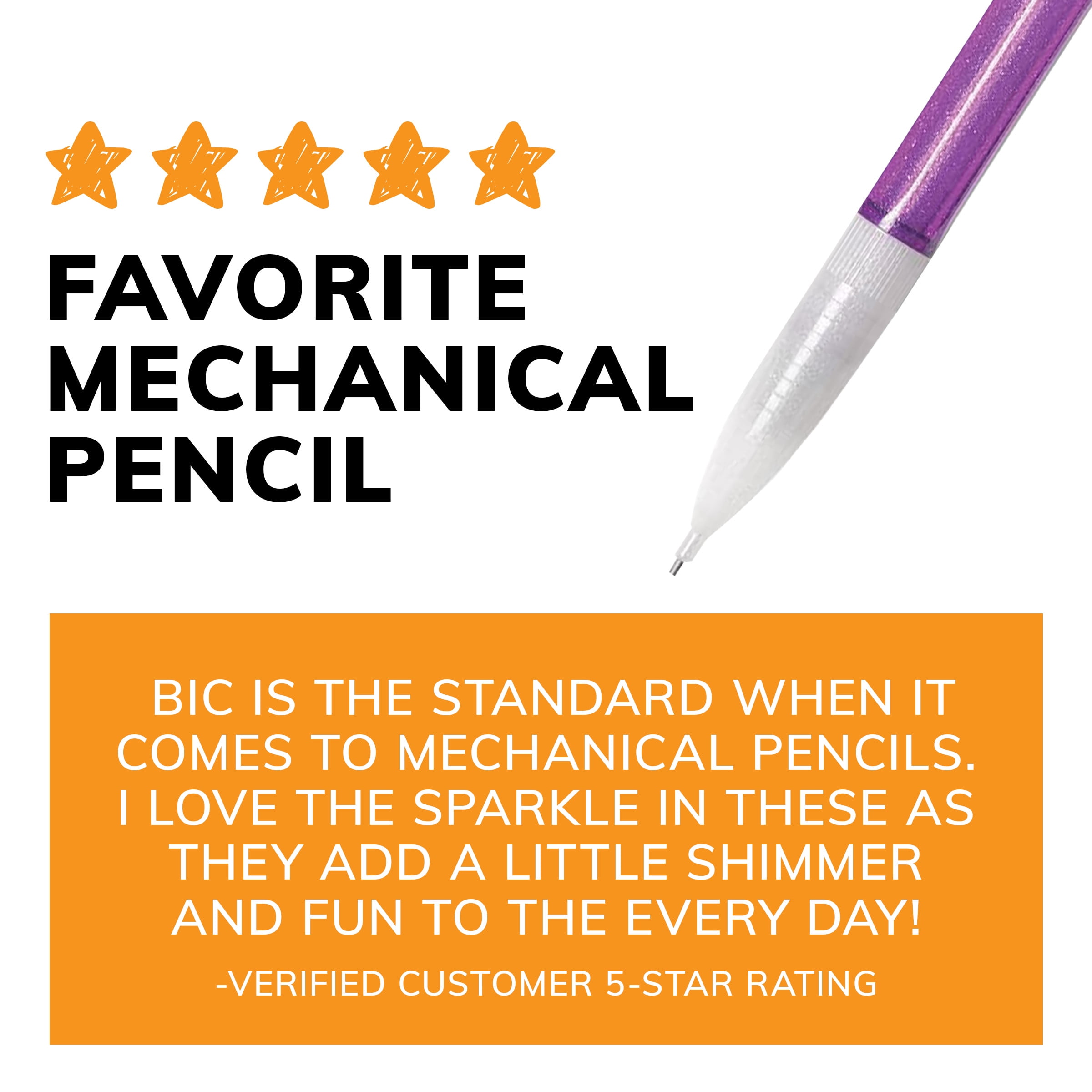 BIC Xtra Sparkle Mechanical Pencils, No. 2 Lead, Refillable Design (Black, 24-Count) wov1i