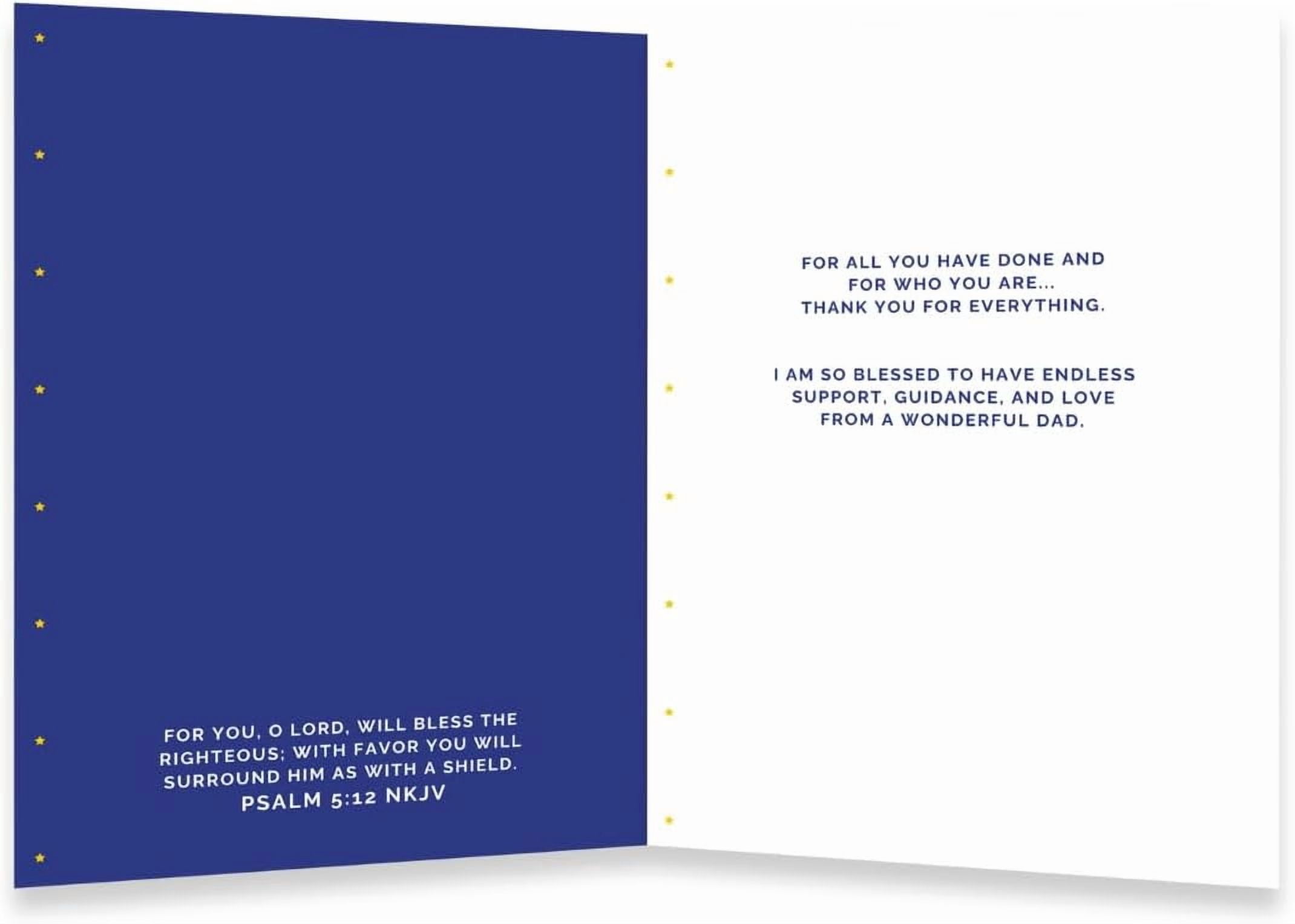 Simply Uncaged Gifts Christian Father's Day Card, Religious Greeting Card for Dad (5.25 in x 7.25 in) xy0mf