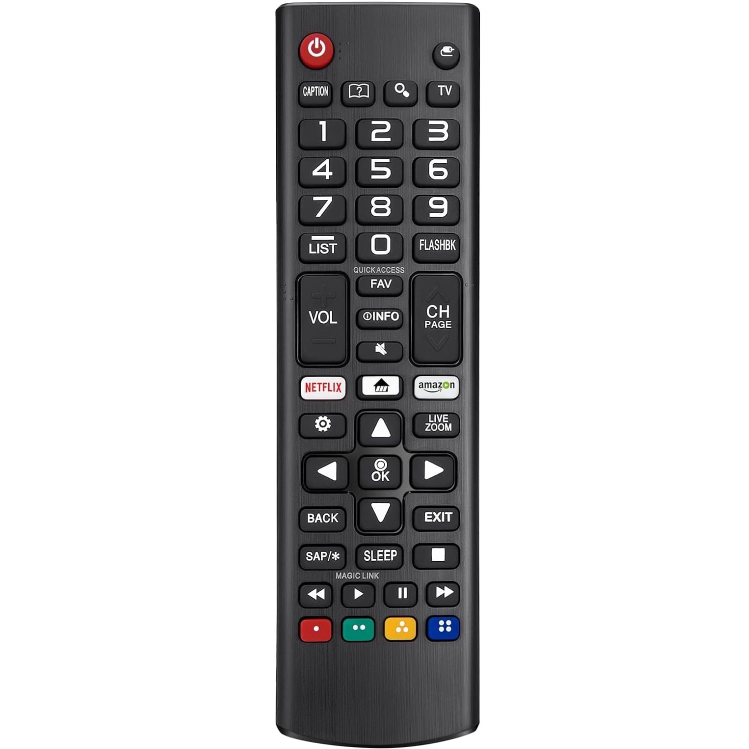 ANFCSMO Universal Replacement Remote Control for LG Smart TV with Netflix and Prime Video Shortcut Buttons (Black) pawfm