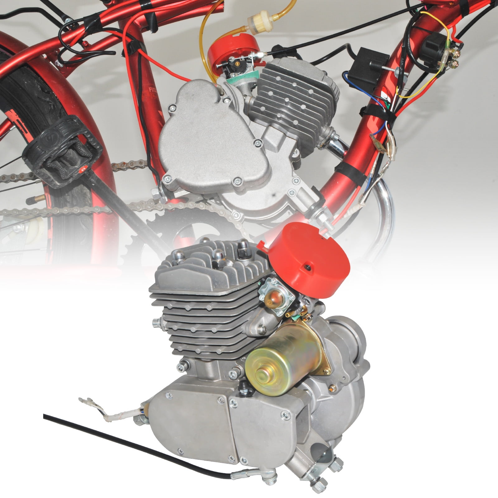 Sican 80cc 2-Stroke Electric-Start Bicycle Engine Kit (Black, 10.6 in x 9.8 in) jgfnw