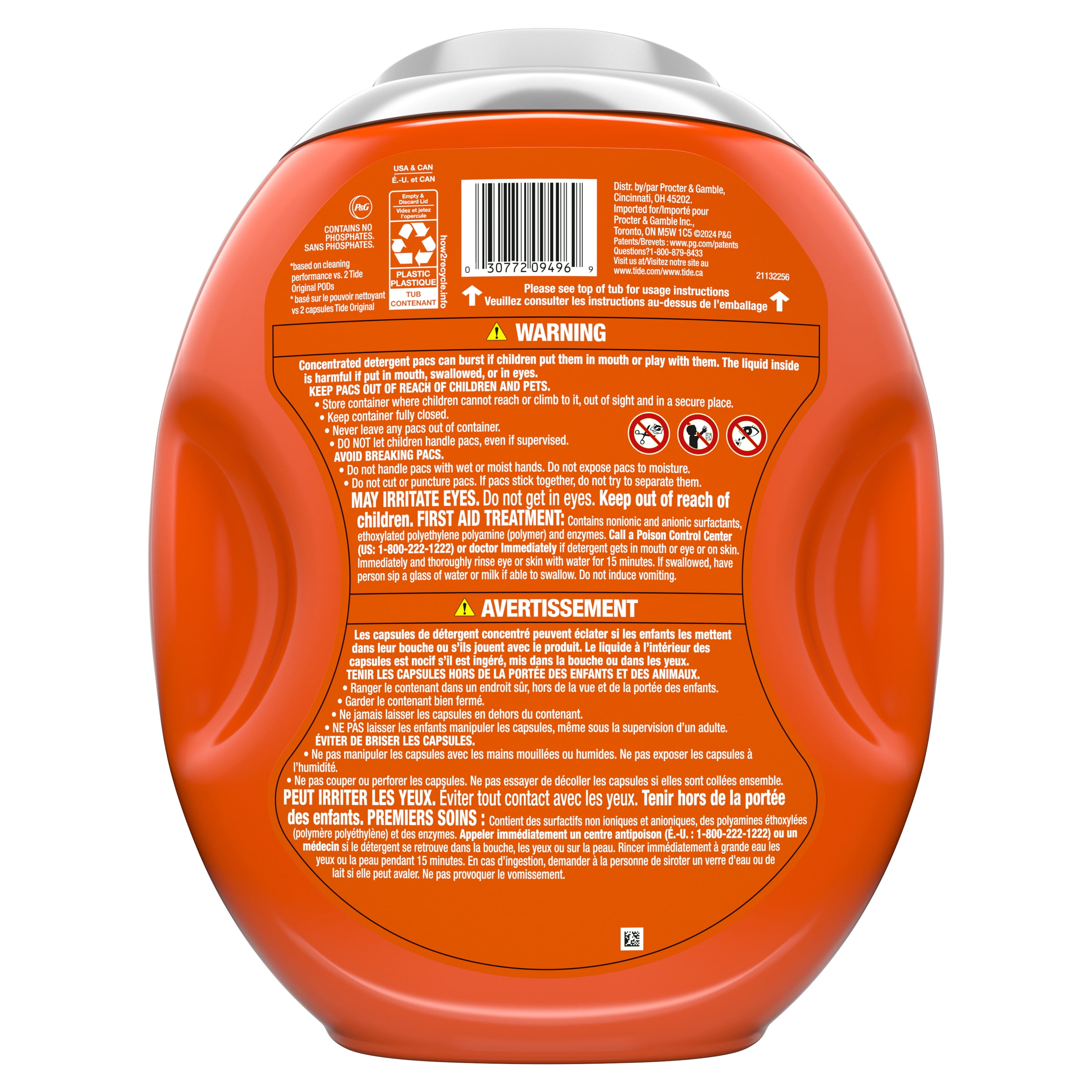 Tide Power PODS Laundry Detergent Pacs with Odor Defense + Oxi, Original Scent (45 Count) dhrrn