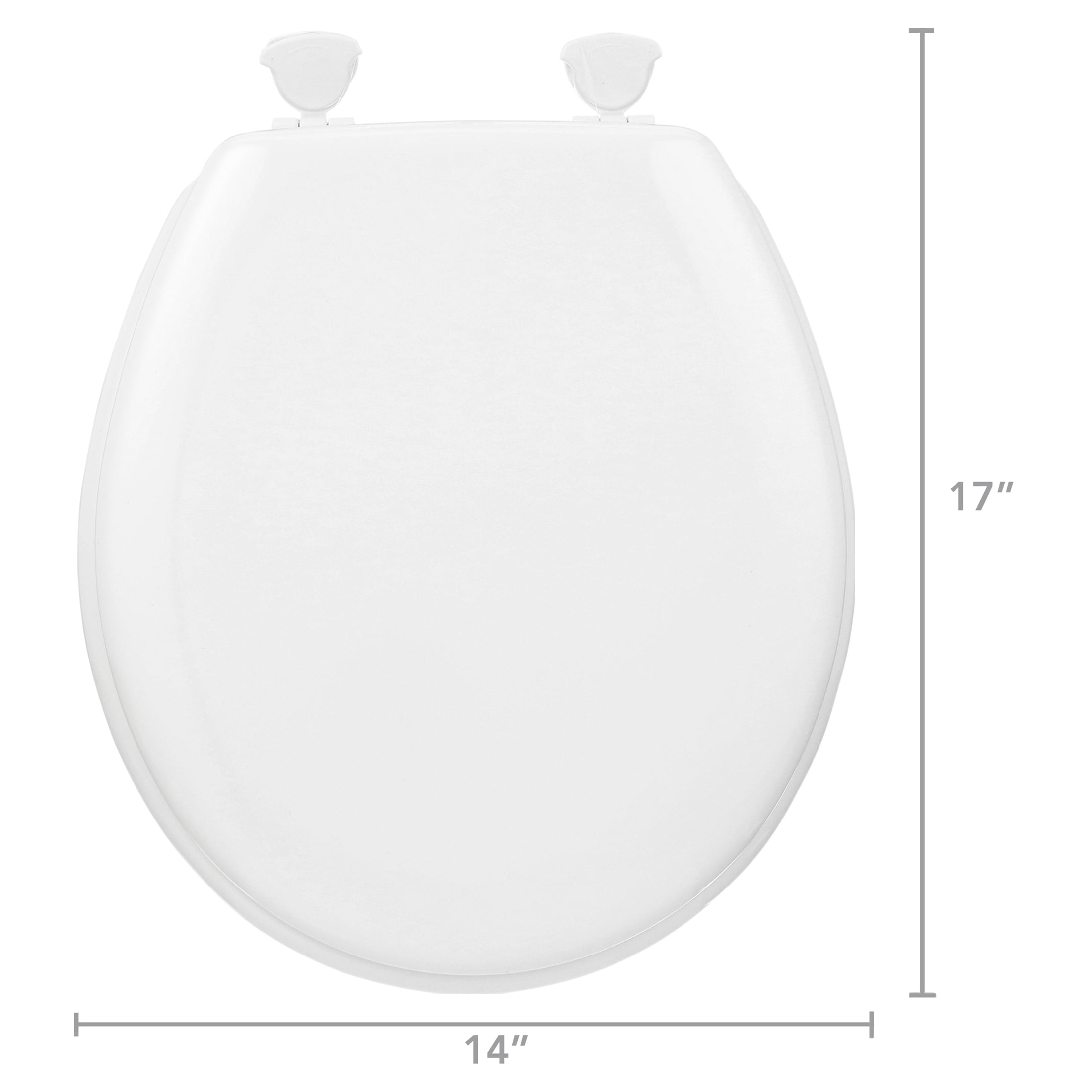 Mayfair Round Enameled Wood Toilet Seat with Easy-Clean Hinge (White, 16.5 in) 3ae82