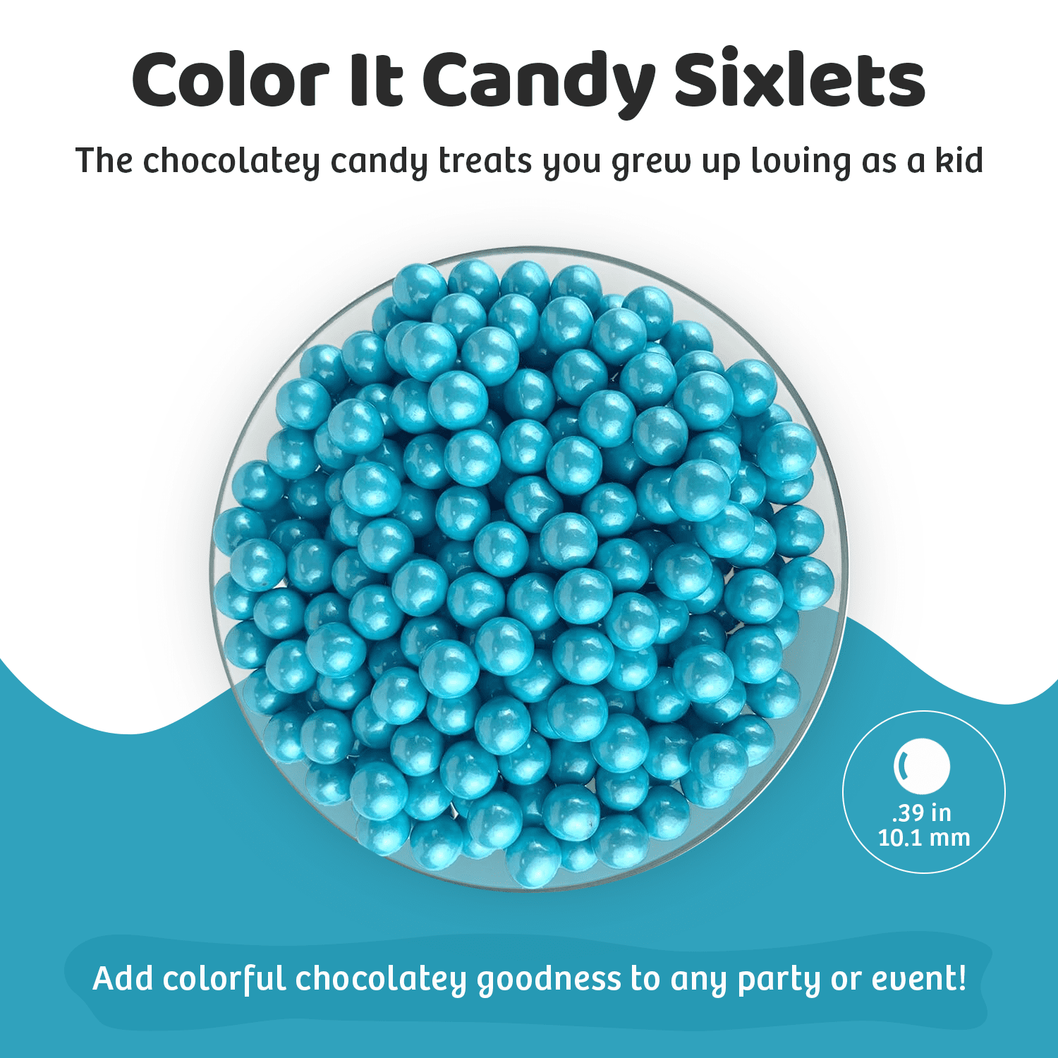 A Birthday Place Shimmer Bright Powder Blue Sixlets Decorative Candy (Blue, 2 lb) uhiri