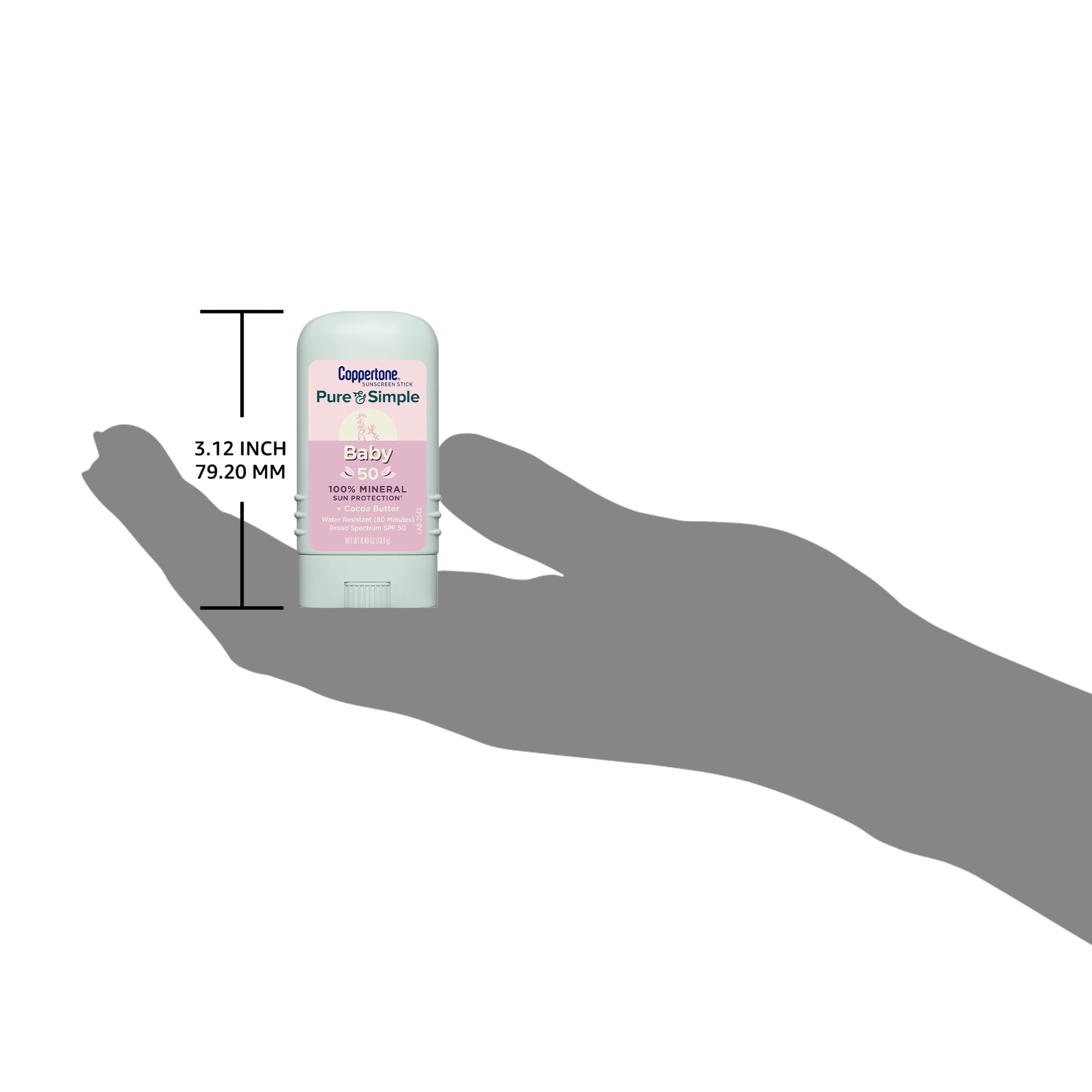 Coppertone Pure and Simple Baby Sunscreen Stick, SPF 50 Broad Spectrum Protection (0.49 oz) sse92