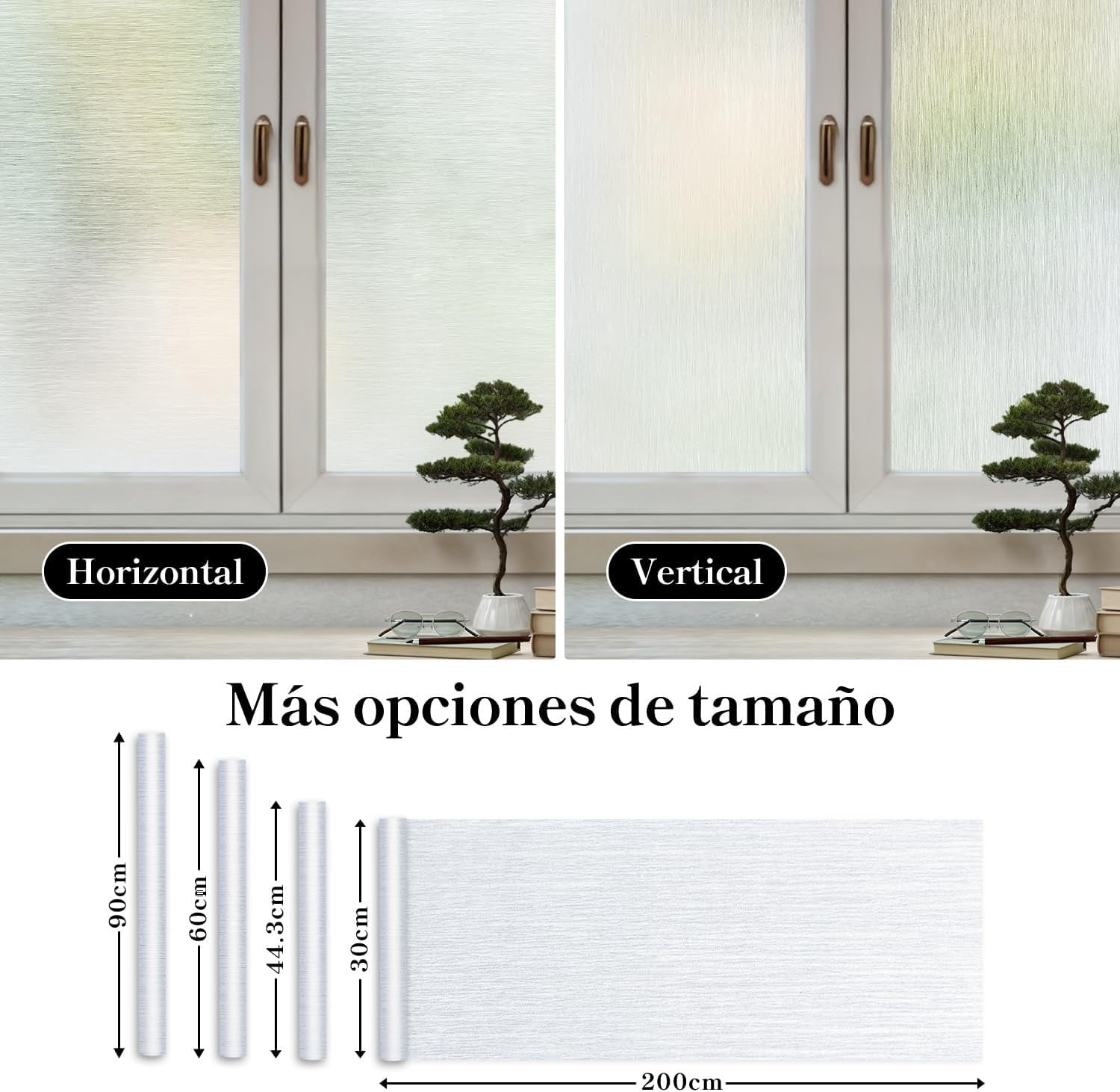 DUONER Frosted Window Privacy Film Static Cling Decorative Glass Covering for Home and Office (White, 11.8 in x 78.7 in) 2hv3q