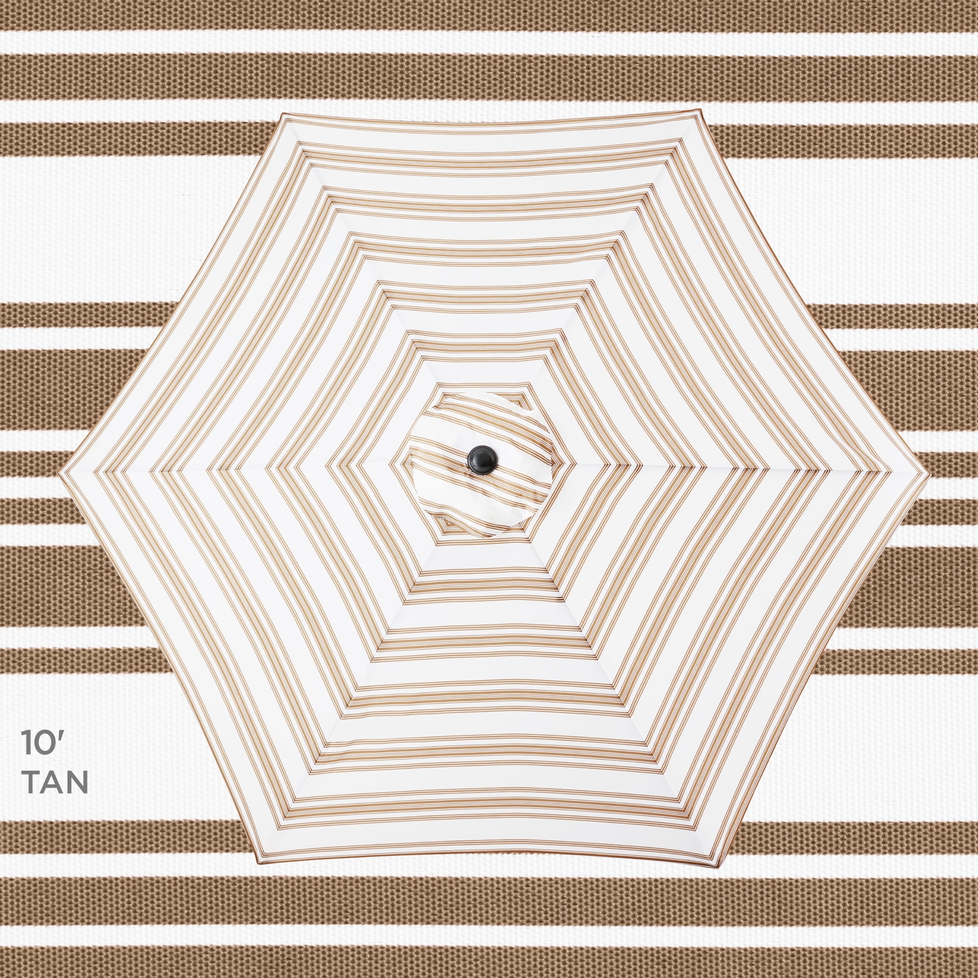 Best Choice Products 10ft Outdoor Steel Market Patio Umbrella with Crank and Tilt (Striped Tan, 10 ft) 6lwzg