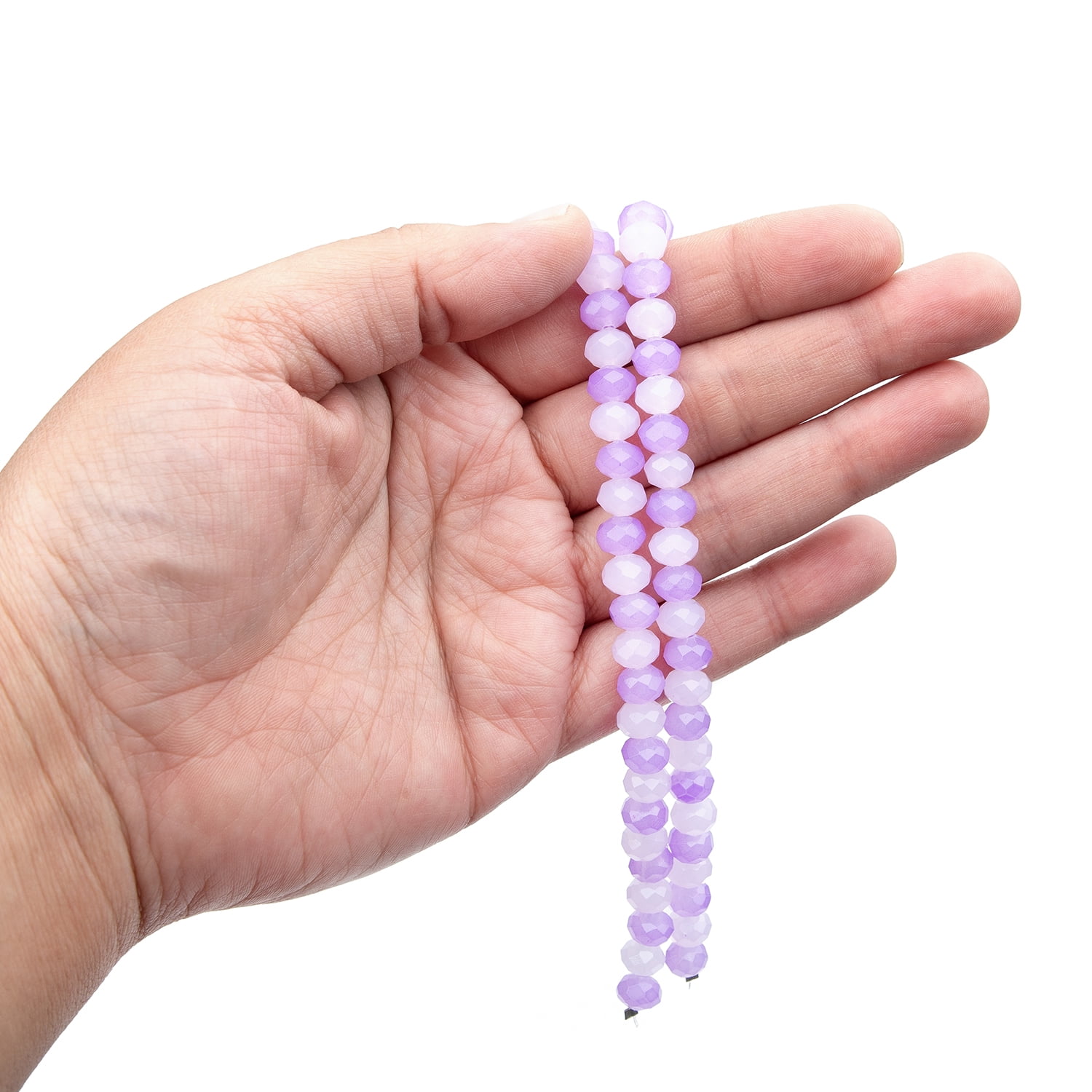 CousinDIY Glass Rondelle Beads for Jewelry Making (2-Tone Purple, 2-Pack, 14 in) lwffv