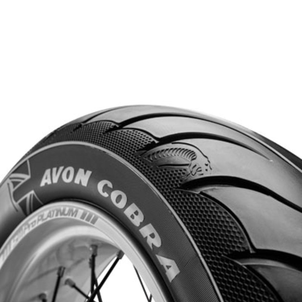 Avon Tyres Cobra Chrome AV91 Front Motorcycle Tire (Black, 130/70R-18) f8q5w