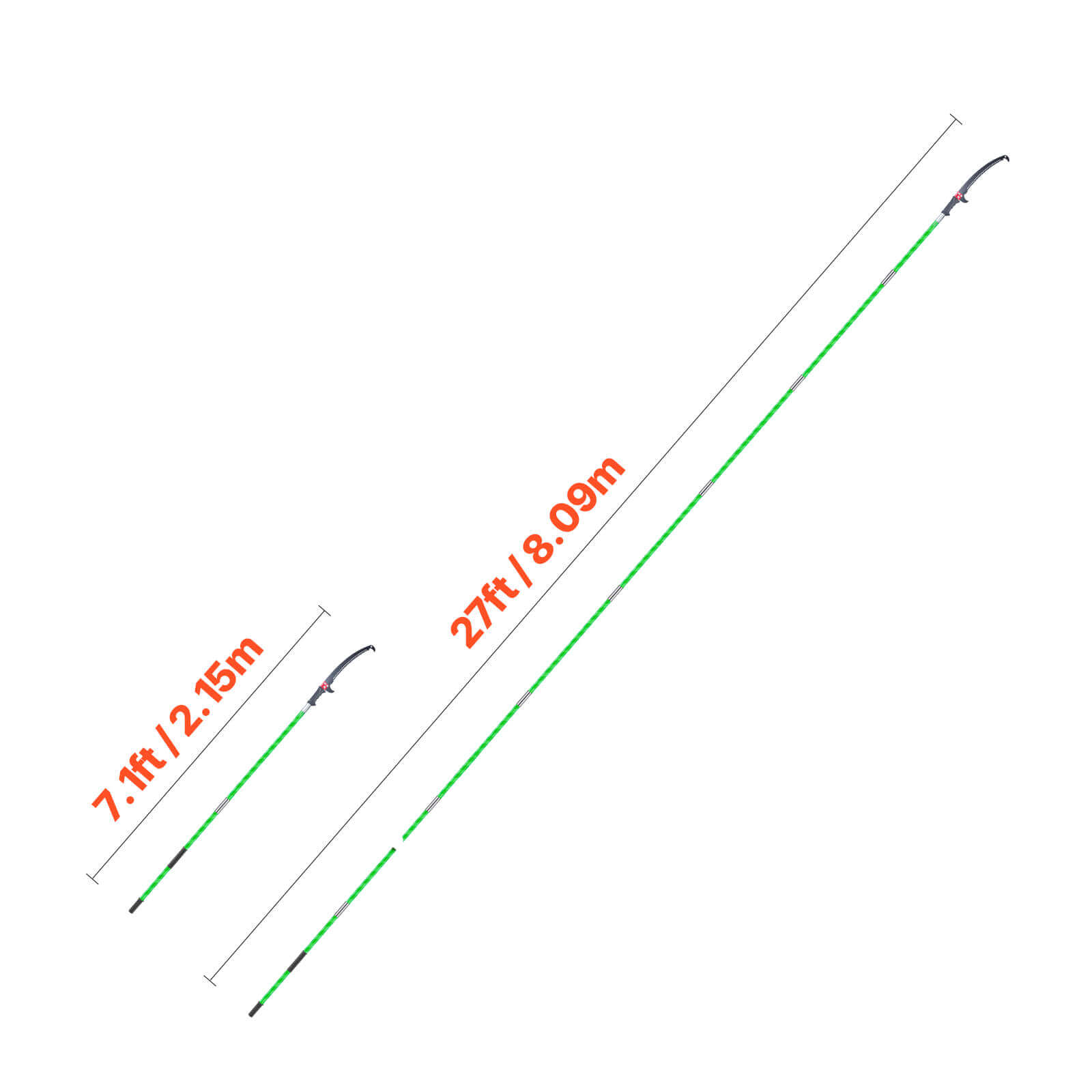 VEVOR Manual Pole Saw, Extendable Tree Pruner with 65Mn Steel Blade, Lightweight Fiberglass Handle for High Branch Trimming (27 ft) tbxjr