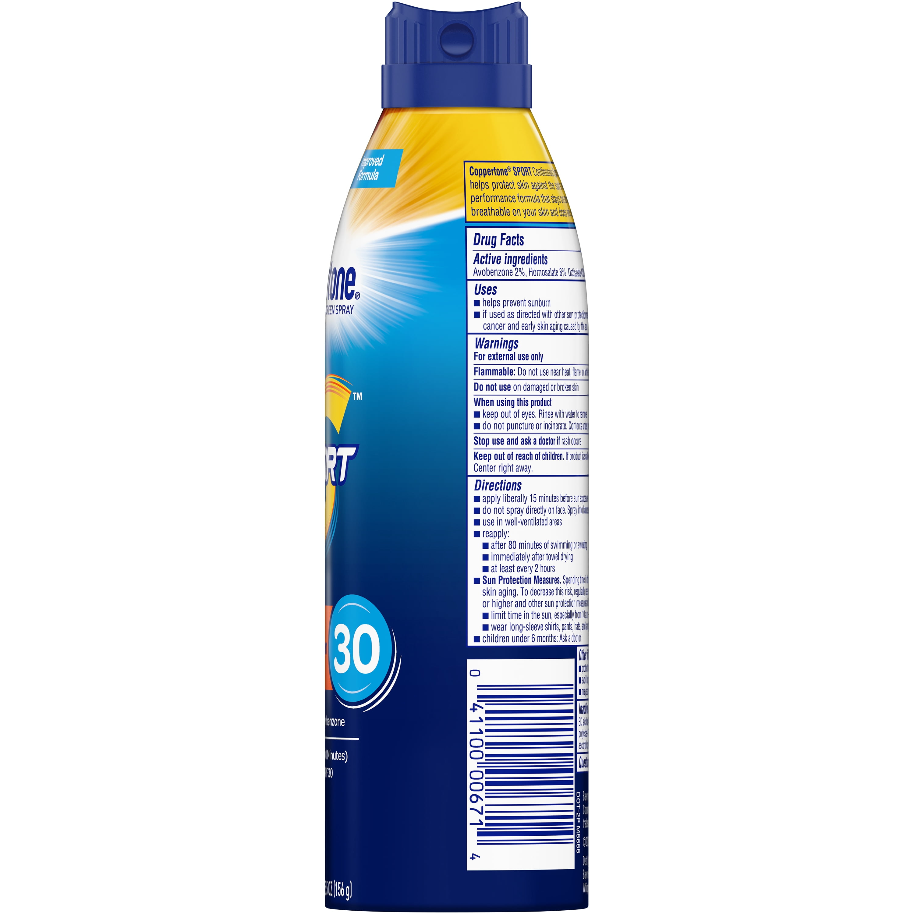 Coppertone Sport Sunscreen Spray SPF 30 (Clear, 5.5 oz) el21c