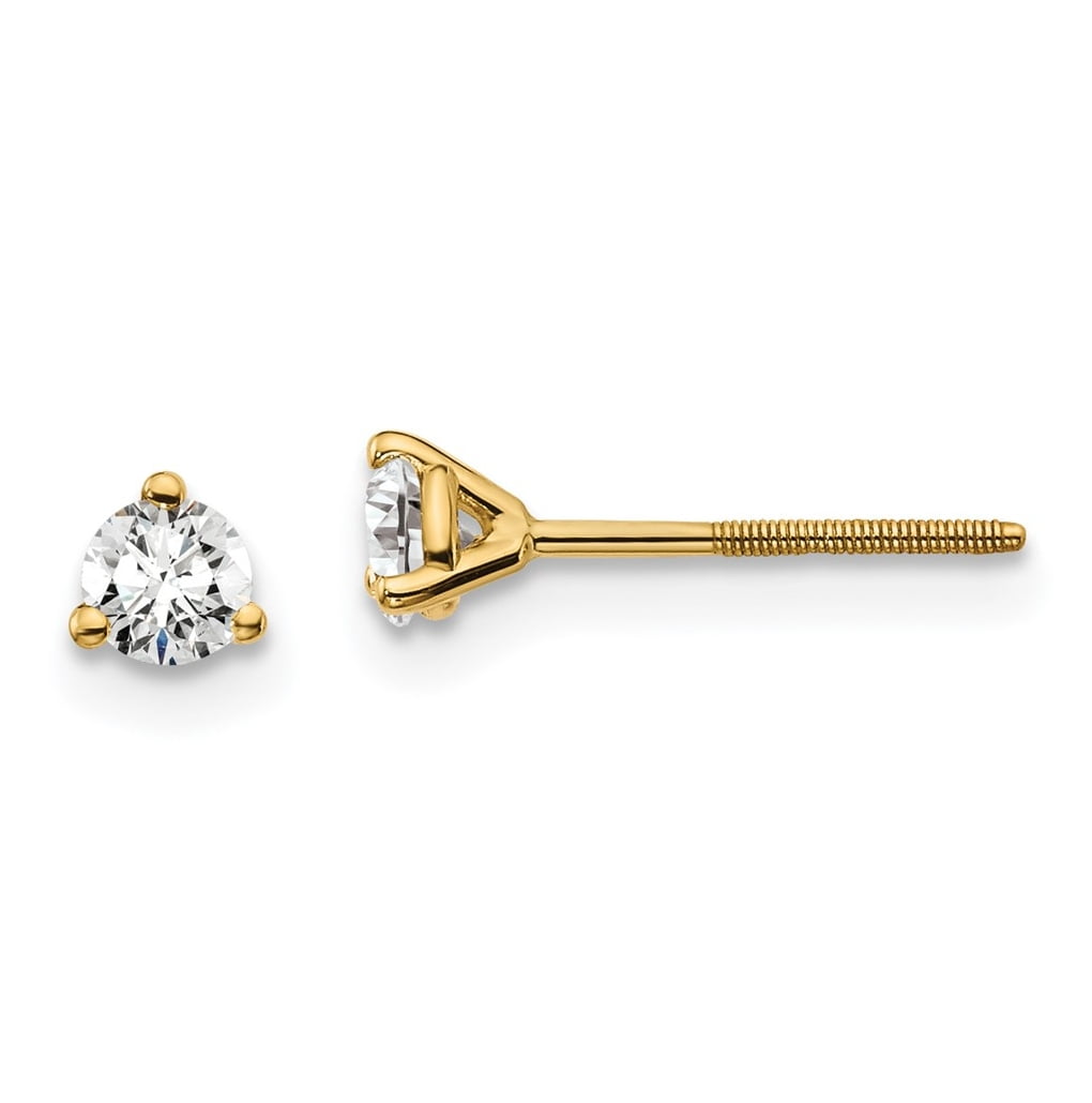 Jewels By Lux 18k Yellow Gold Lab Grown Diamond Stud Earrings (Round, 0.25 carat) goedd