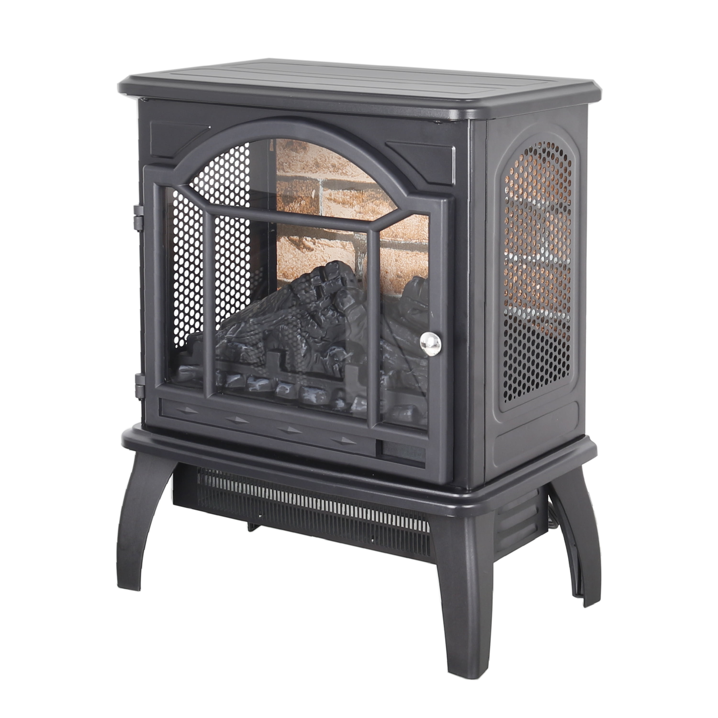 Segmart Infrared Quartz Electric Fireplace Space Heater with 3D Flame Effect (Black, 10 in x 17.5 in x 21.5 in) 6kgb9