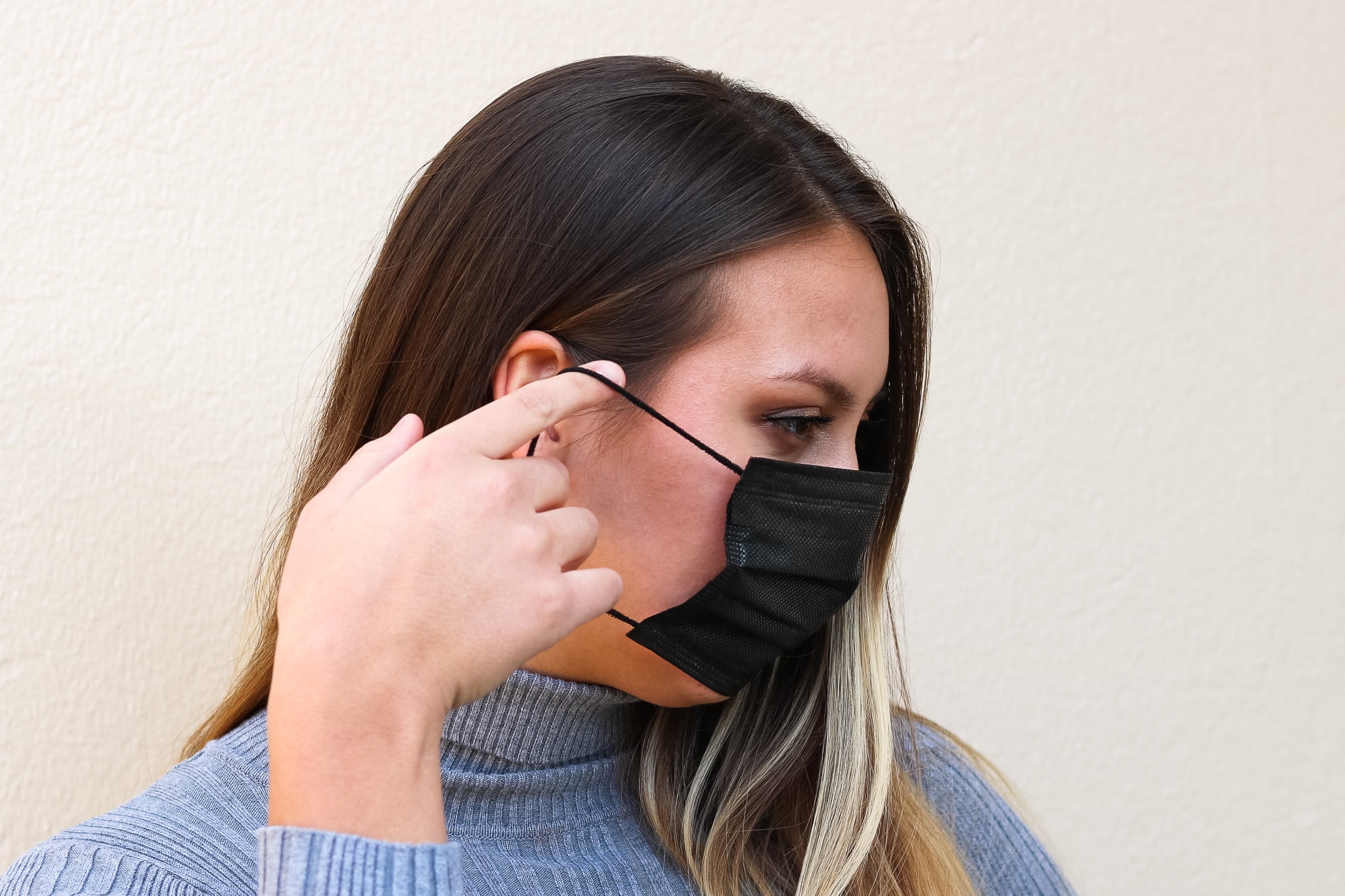 Equate Disposable Face Masks, Breathable 3-Ply Protective Covering (Black, 25 Count) g67zt