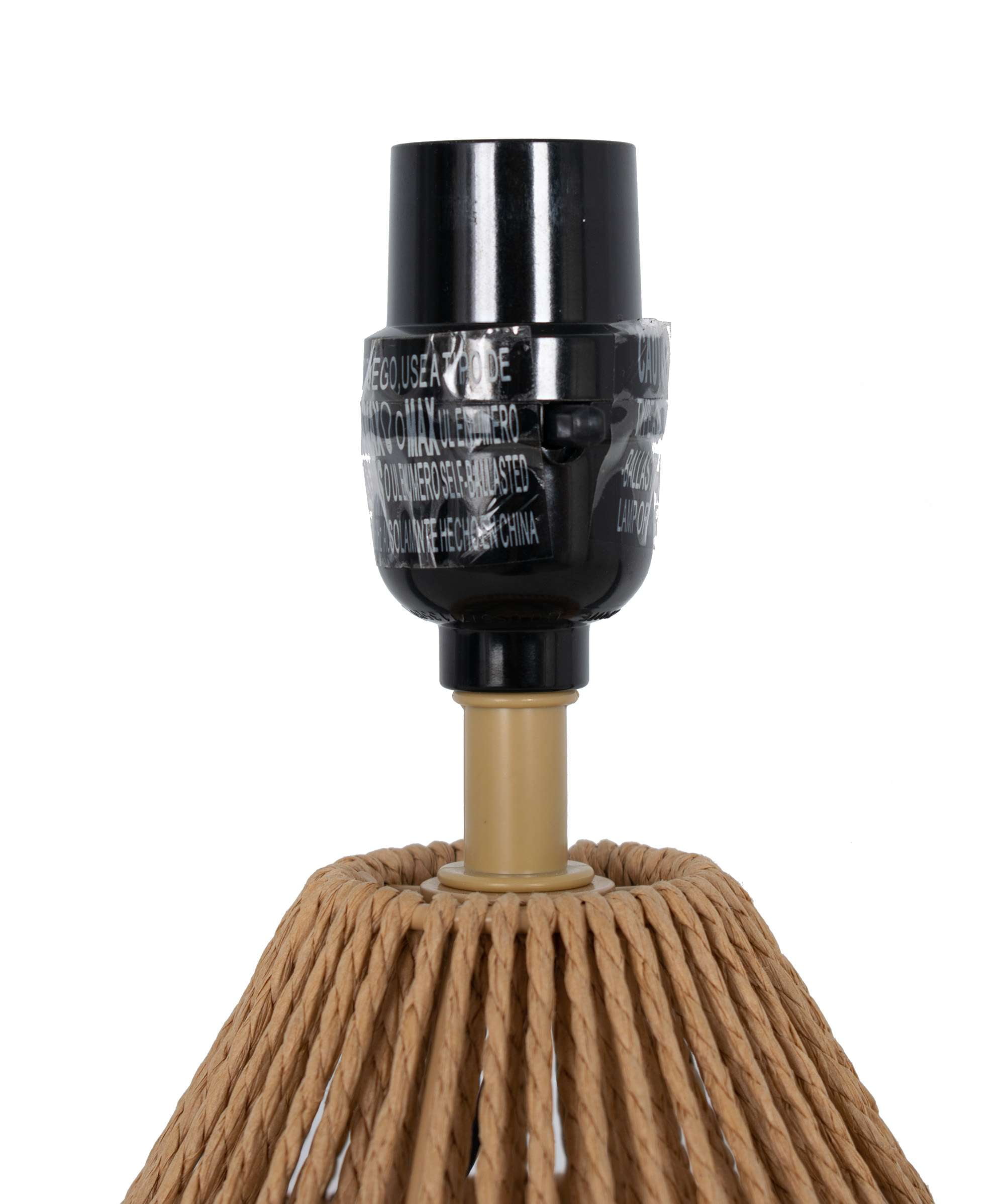 Mainstays Rope Mini Table Lamp, Farmhouse Accent Lighting, Brown Base with White Shade (12.75 in Height) g2t4f