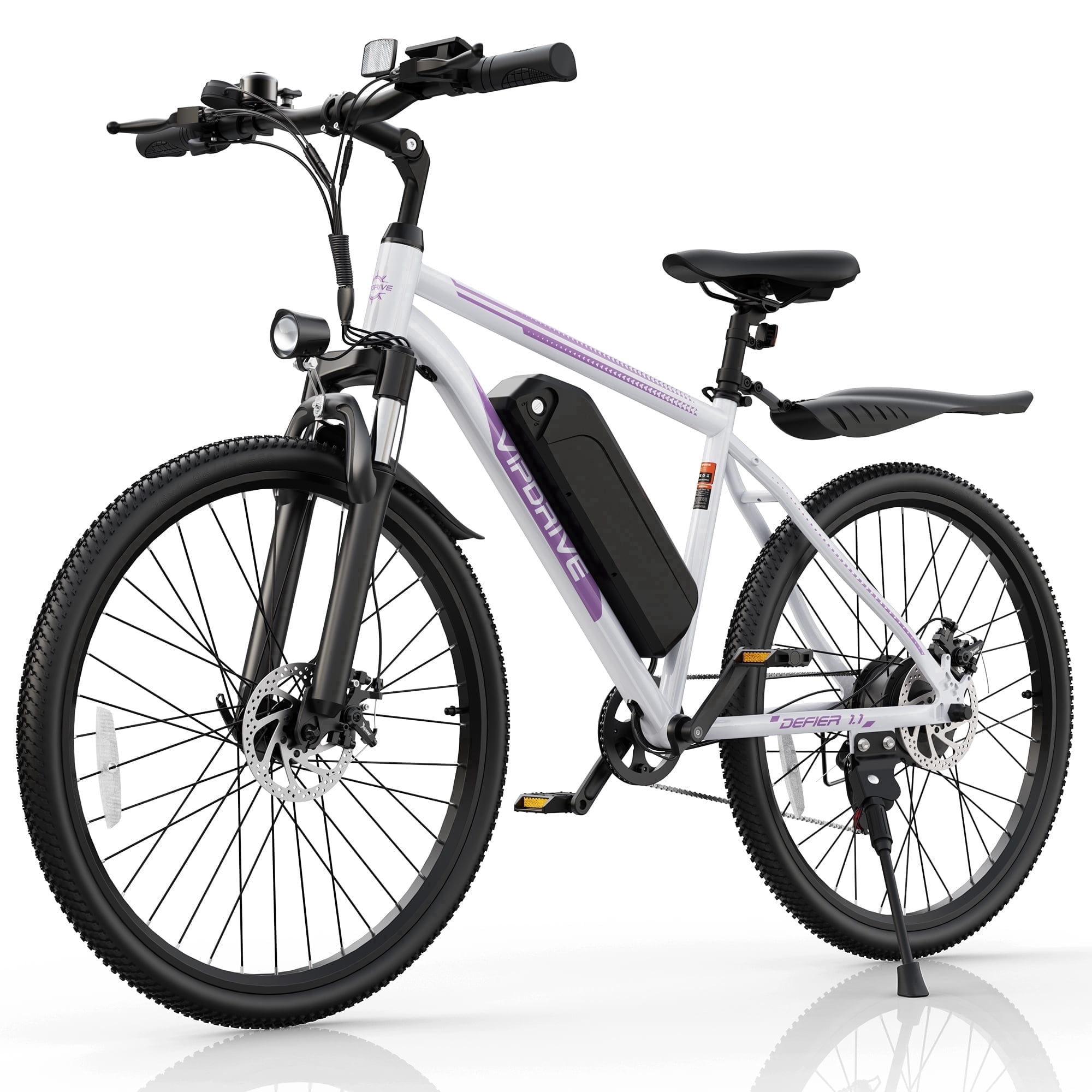 VIPDRIVE Electric Mountain Bike for Adults, 750W Motor, 48V Removable Battery, 20MPH E-Bike (White, 26 in) 0mx8g