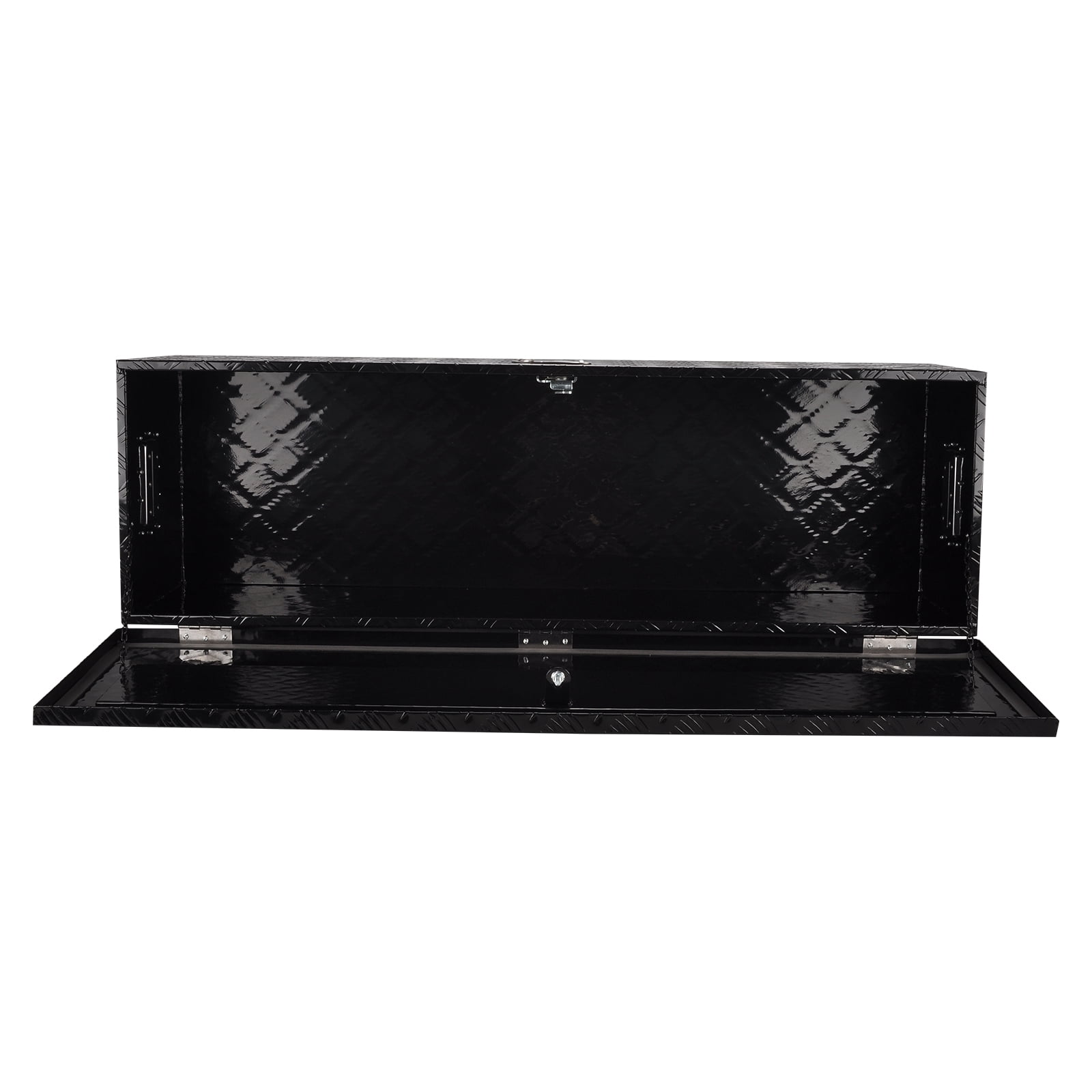 FGJQEFG Aluminum Truck Bed Tool Box, Heavy-Duty Lockable Storage Chest for Pickup Trucks (Black, 48 in x 15 in x 15 in) 872di