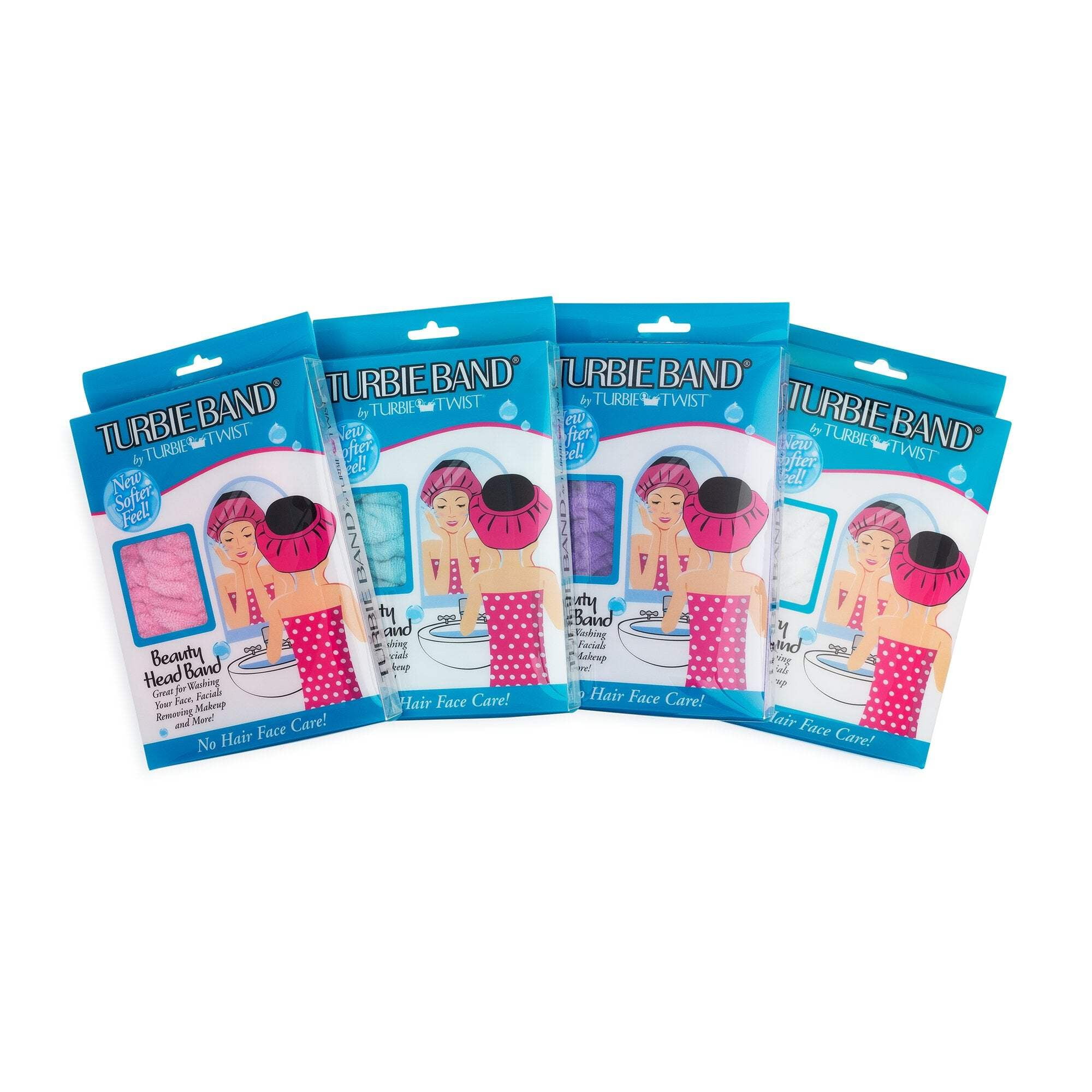 Turbie Twist Extra Wide Spa Headband for Makeup and Face Wash (Pink, 4 Pack) 8w9zt