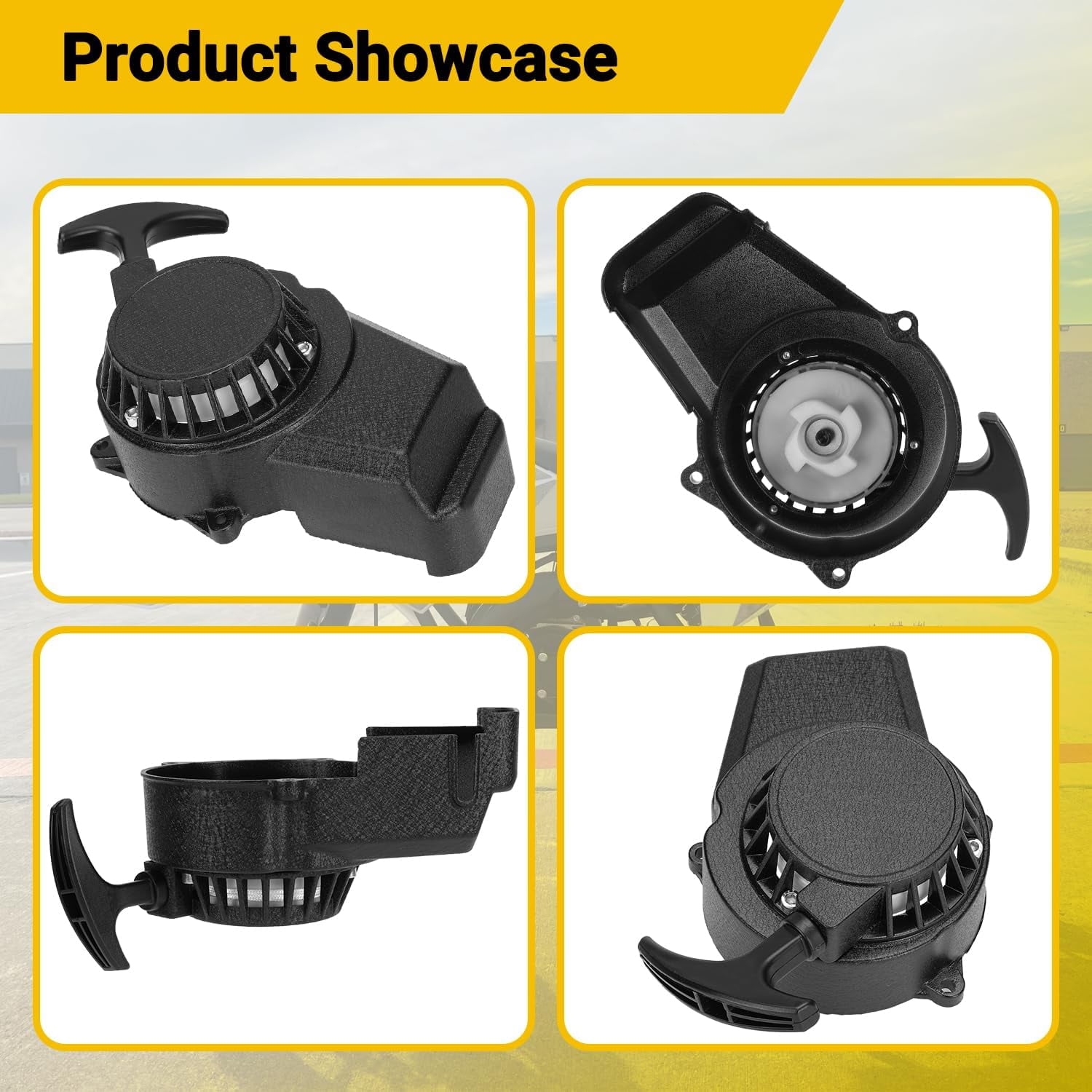 FVRITO Alloy Recoil Pull Starter for 47cc 49cc 50cc 2-Stroke Dirt Bike ATV (Black, 3.2 in Hole Distance) iydu5