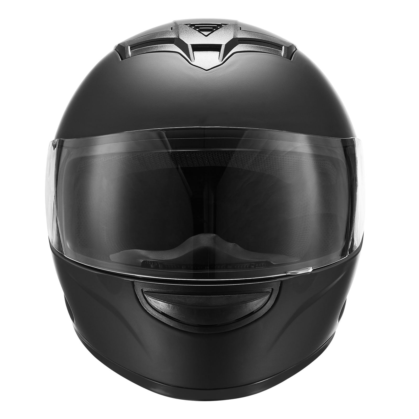 KFFKFF Full Face Motorcycle Helmet, DOT Certified Street Racing Gear with Dual Visors and Removable Liner (Matte Black, L) gereo