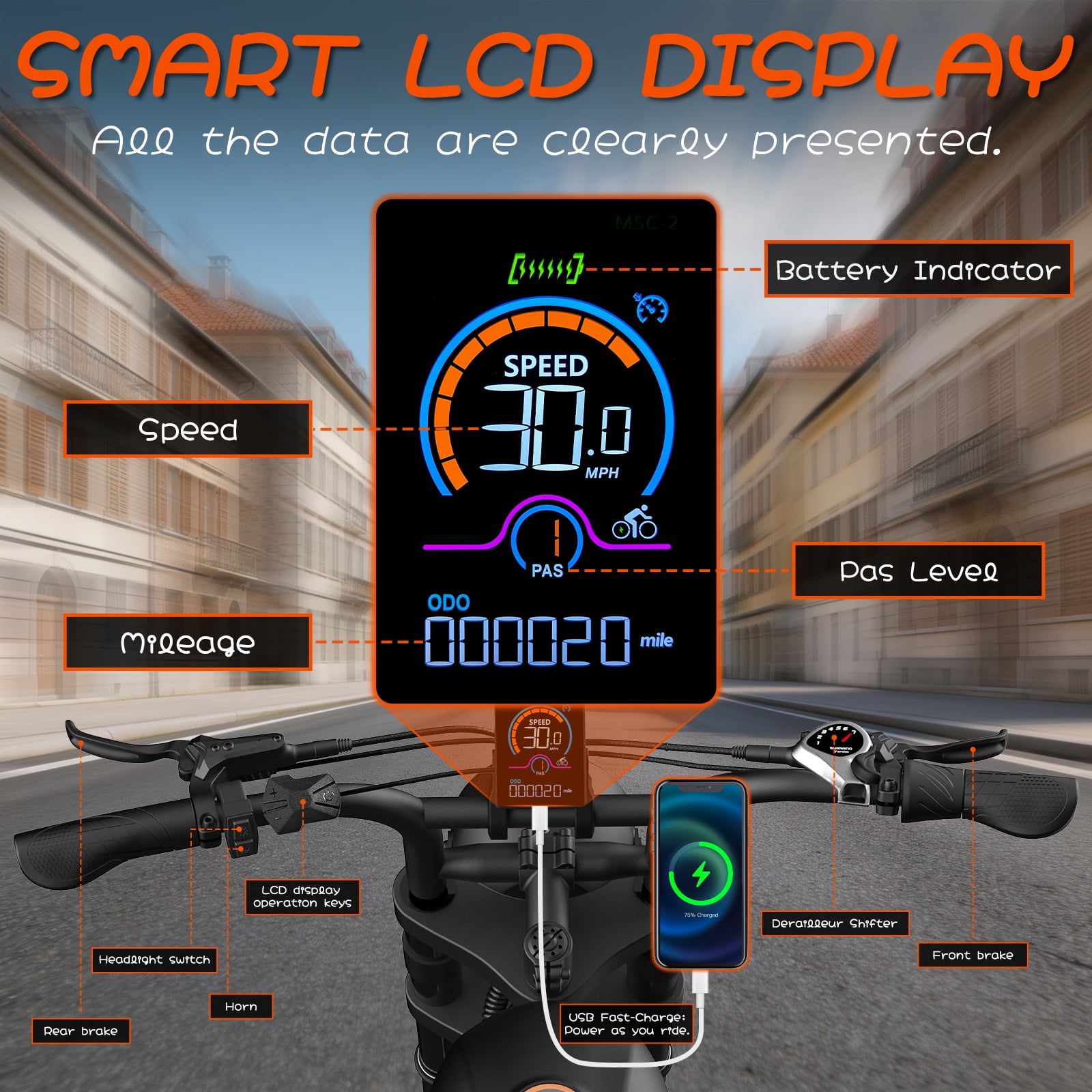 YUCHETX Electric Bike for Adults, 750W Motor, 30 MPH Top Speed, 55 Miles Range, 20 in x 4.0 in Fat Tires (Black) uv6wm